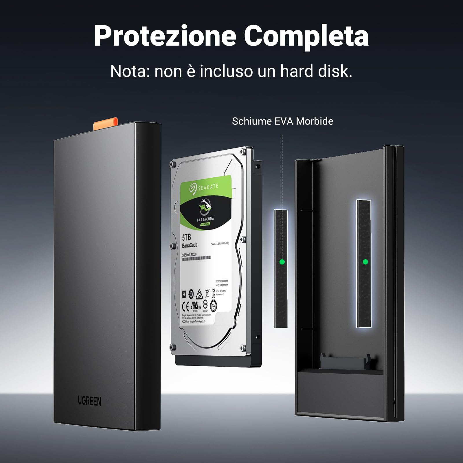 ugreen-case-esterno-ssd-hdd-2-5-usb-c-3-1-gen-2-6gbps-uasp image 2