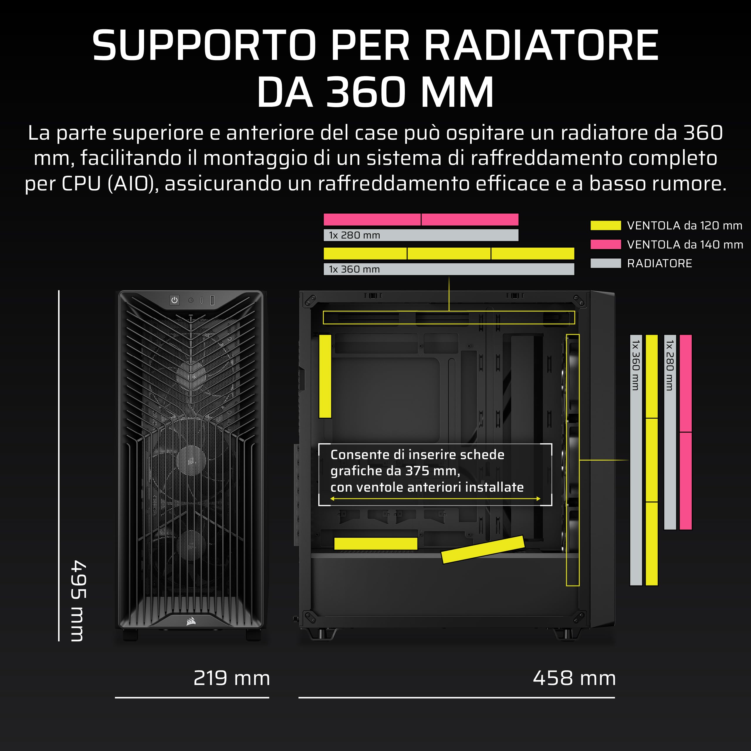 corsair-3200d-rs-case-pc-mid-tower-nero-con-3-ventole-rs120-e-radiatore-360mm image 3