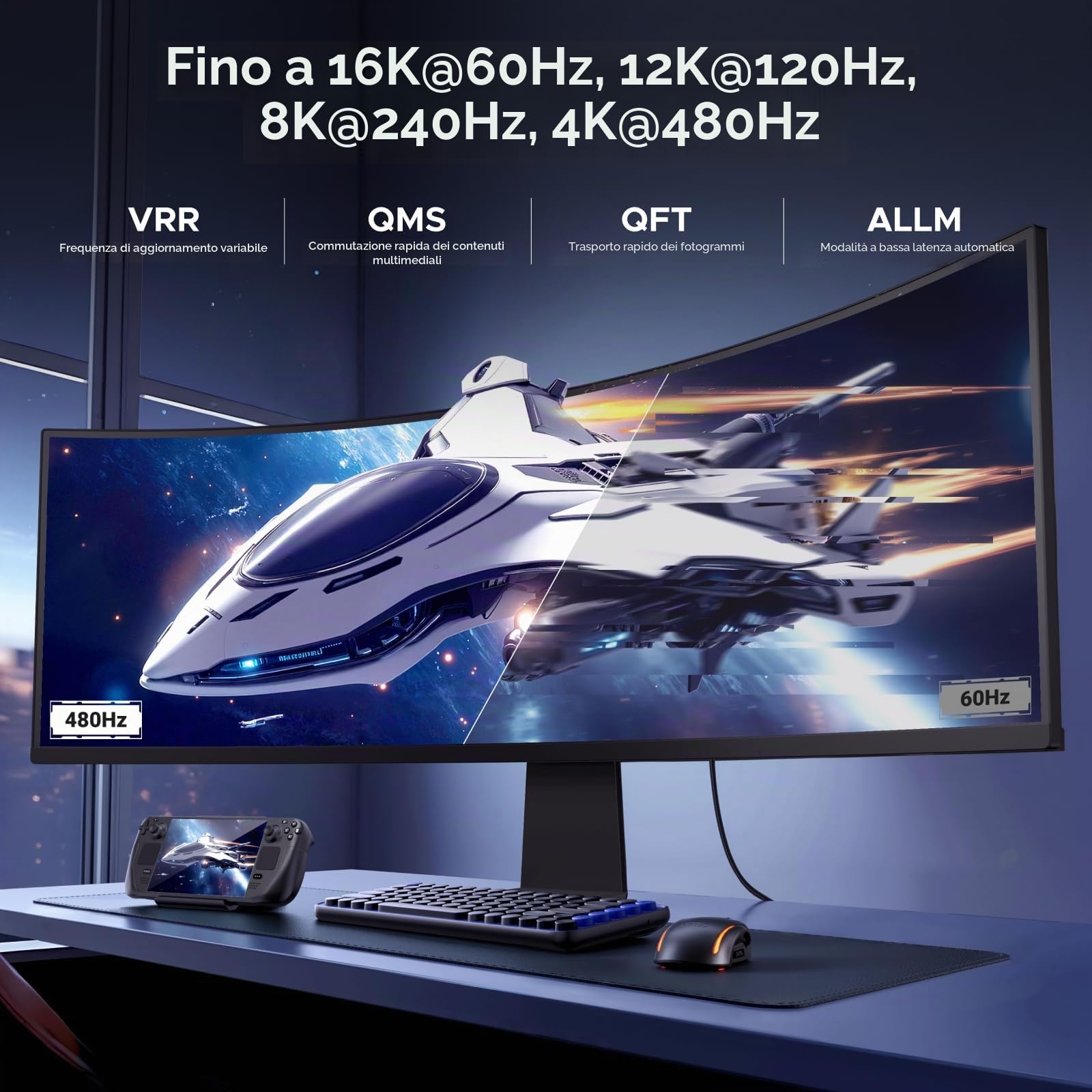 ugreen-cavo-hdmi-2-2-16k-60hz-96gbps-2m-in-alluminio-e-nylon-con-earc image 3