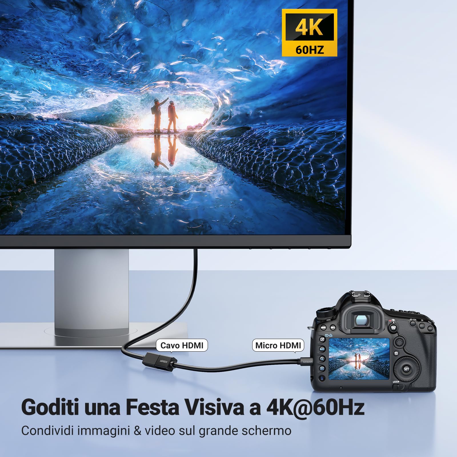 ugreen-cavo-adattatore-micro-hdmi-maschio-a-hdmi-femmina-4k-50cm image 2