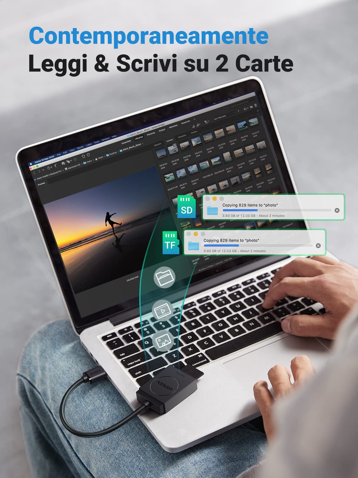 ugreen-usb-3-0-lettore-schede-sd-micro-sd-card-reader-5gbps-otg-con-cavo-15cm image 4