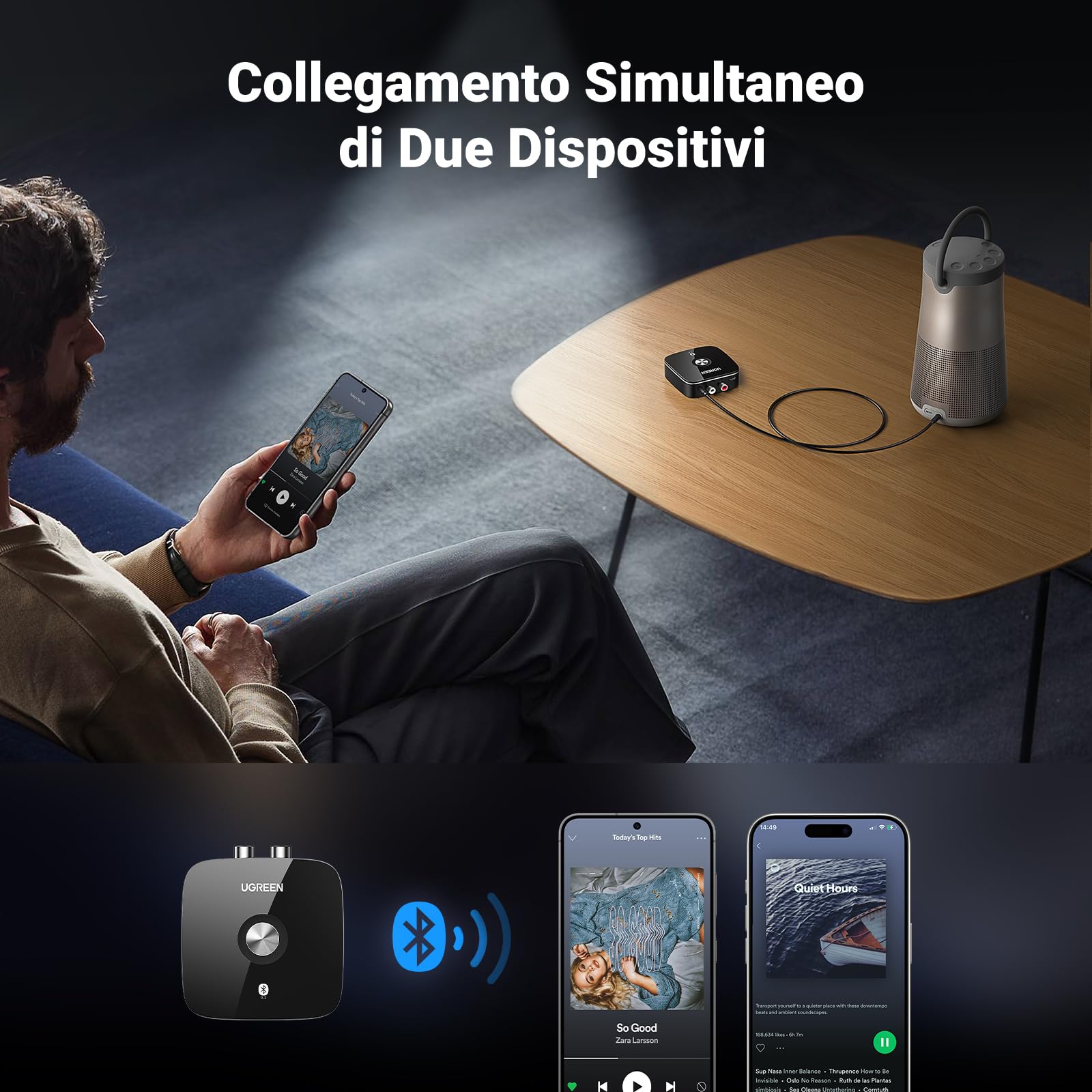 ugreen-ricevitore-bluetooth-5-3-hifi-jack-3-5mm-2rca-8h-autonomia image 3
