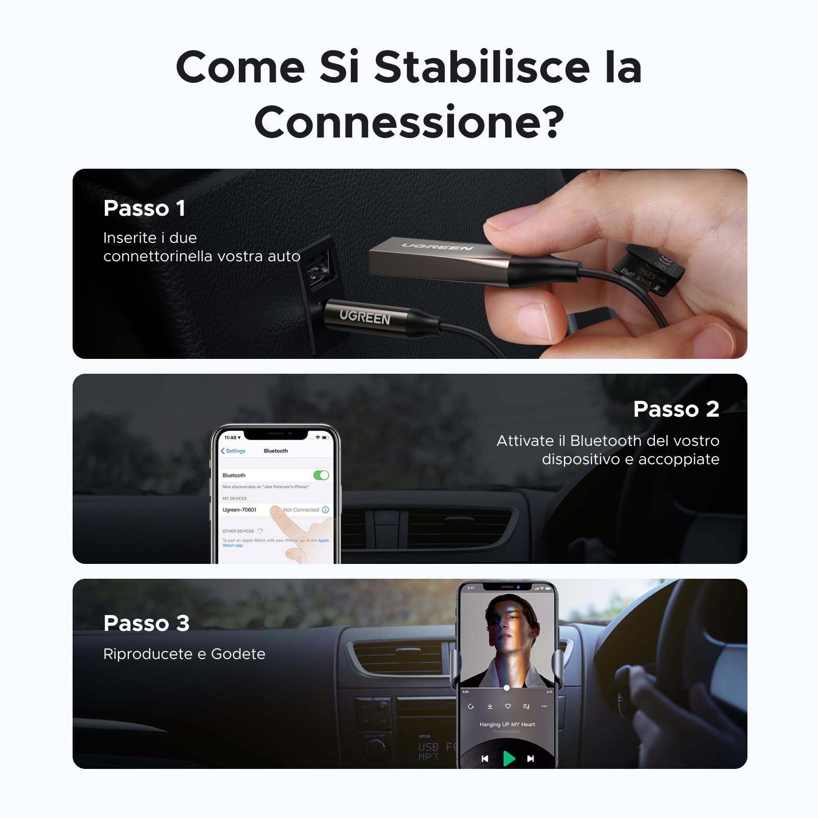 ugreen-ricevitore-bluetooth-6-0-ldac-per-auto-adattatore-audio-hi-res-jack-3-5mm image 6