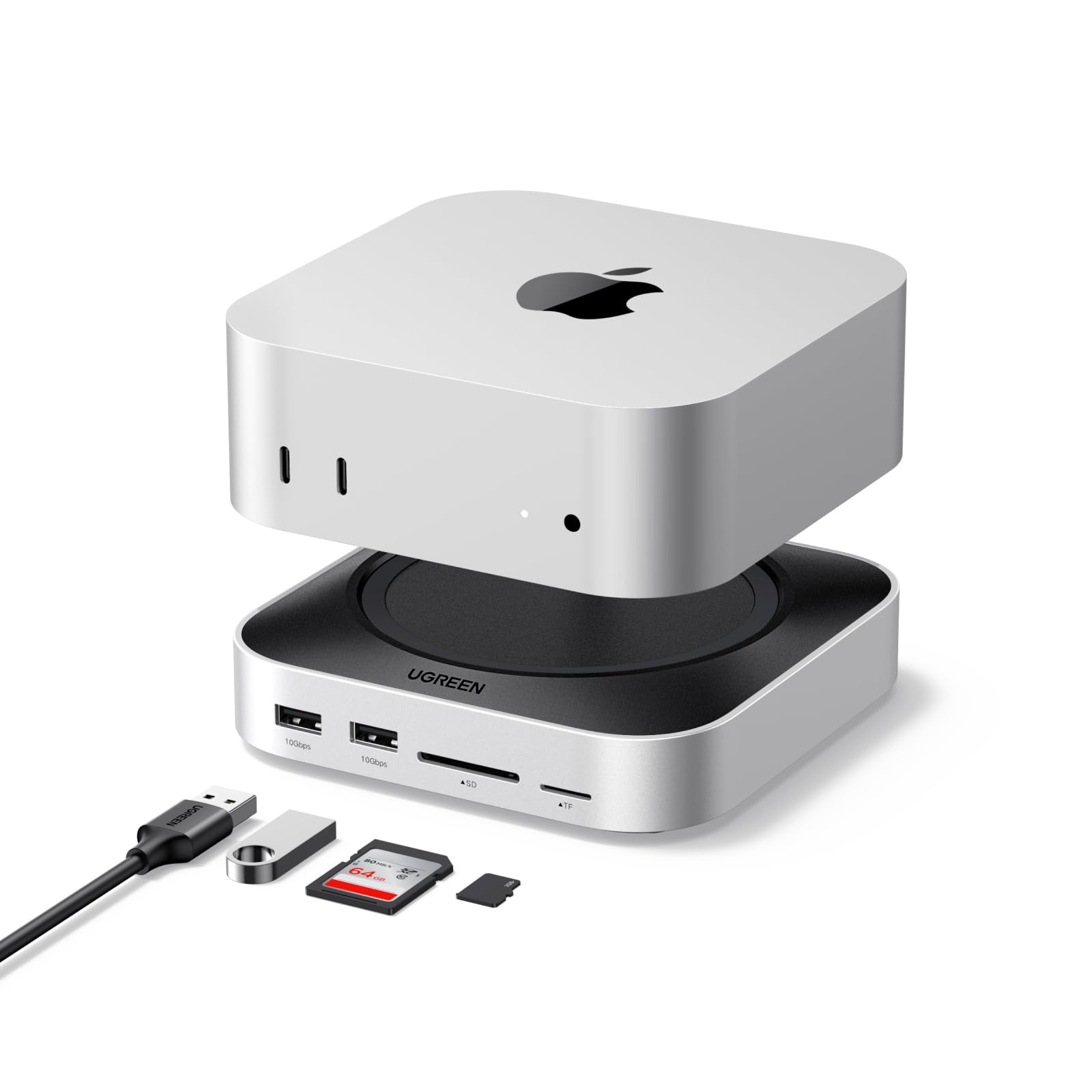 ugreen-docking-station-hub-usb-c-11-in-1-per-mac-mini-m4-con-case-ssd-m-2-nvme image 1