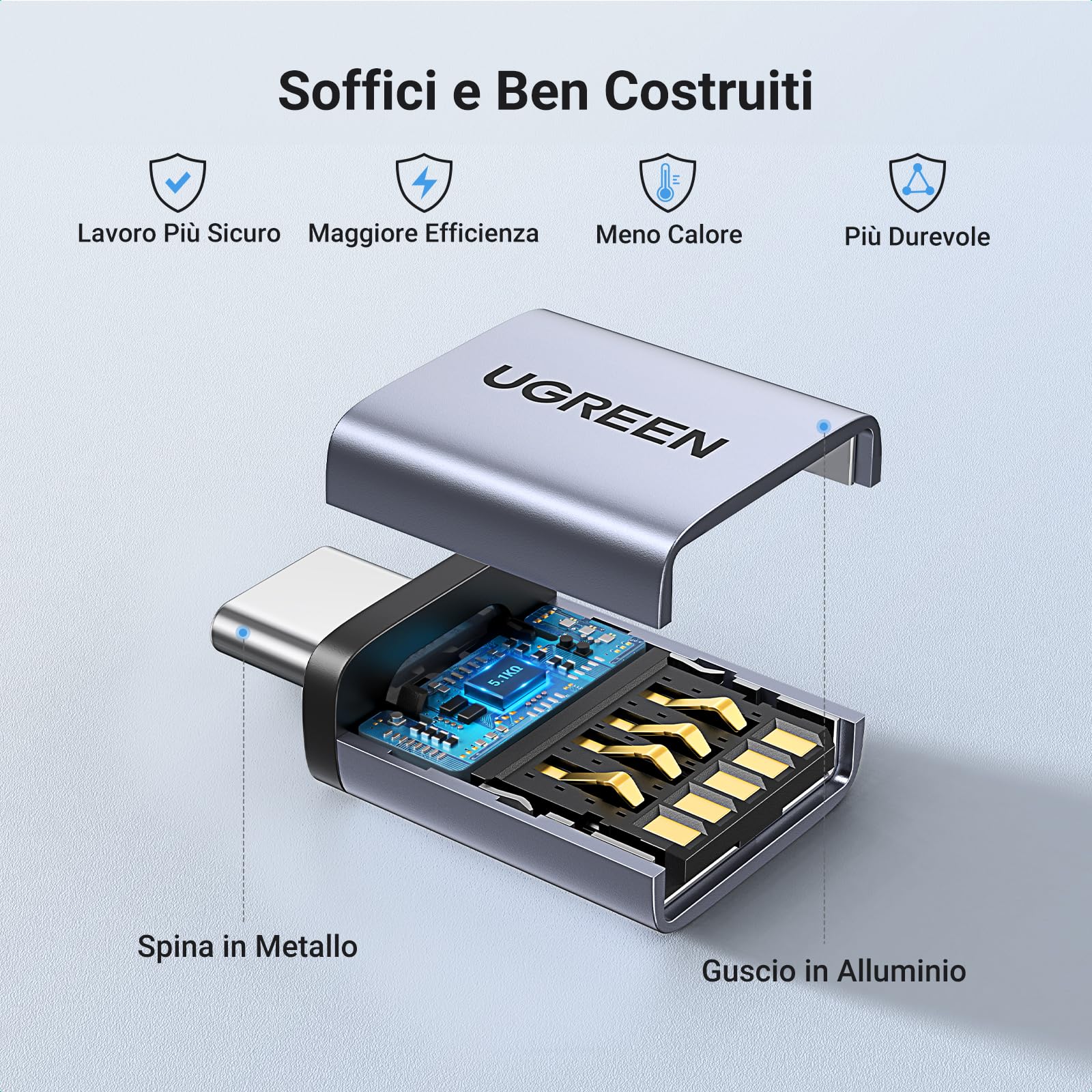 ugreen-adattatore-usb-c-maschio-a-usb-a-femmina-3-0-5gbps-confezione-da-2-grigio image 4
