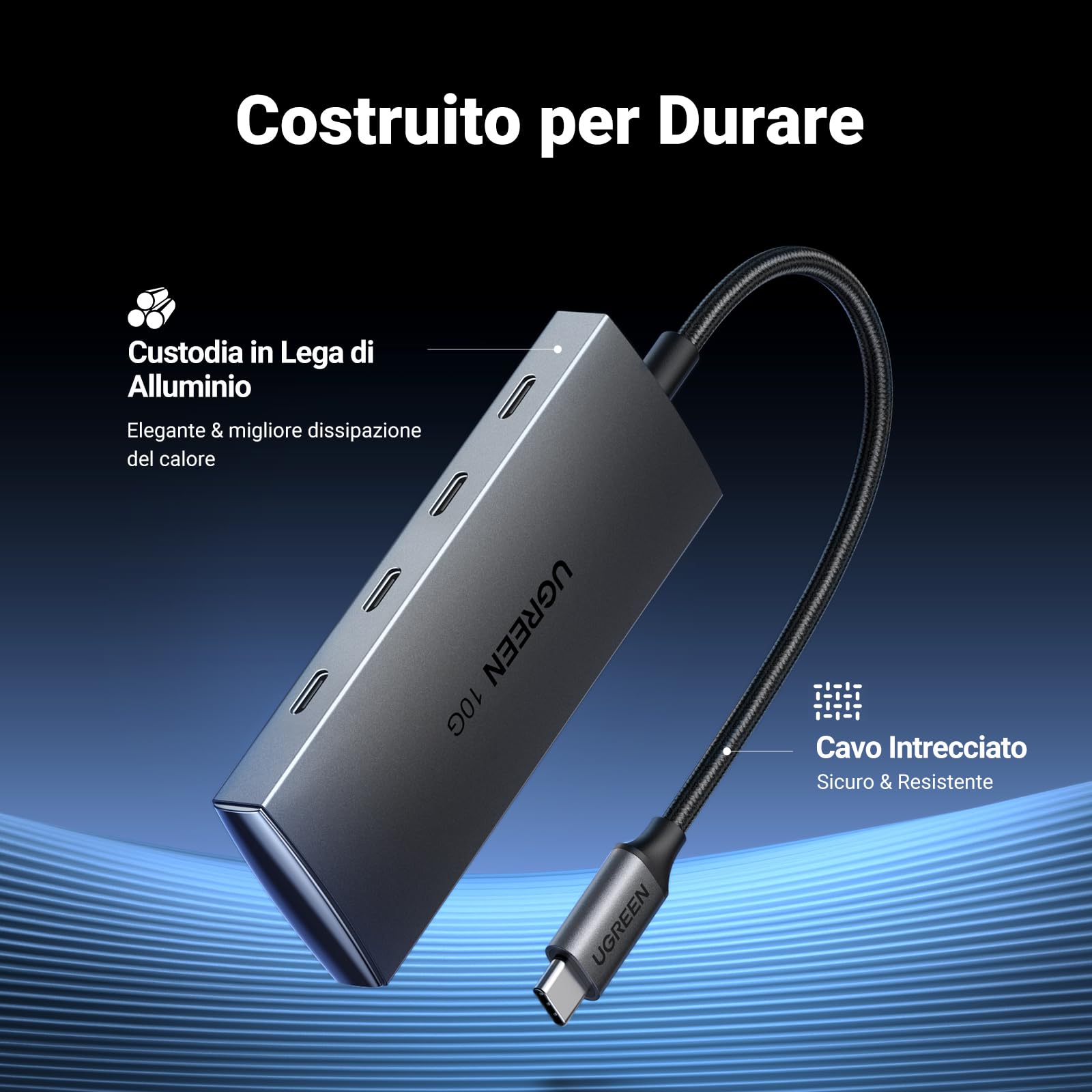 ugreen-hub-usb-c-3-2-gen2-10gbps-a-4-porte-usb-c-alluminio image 6