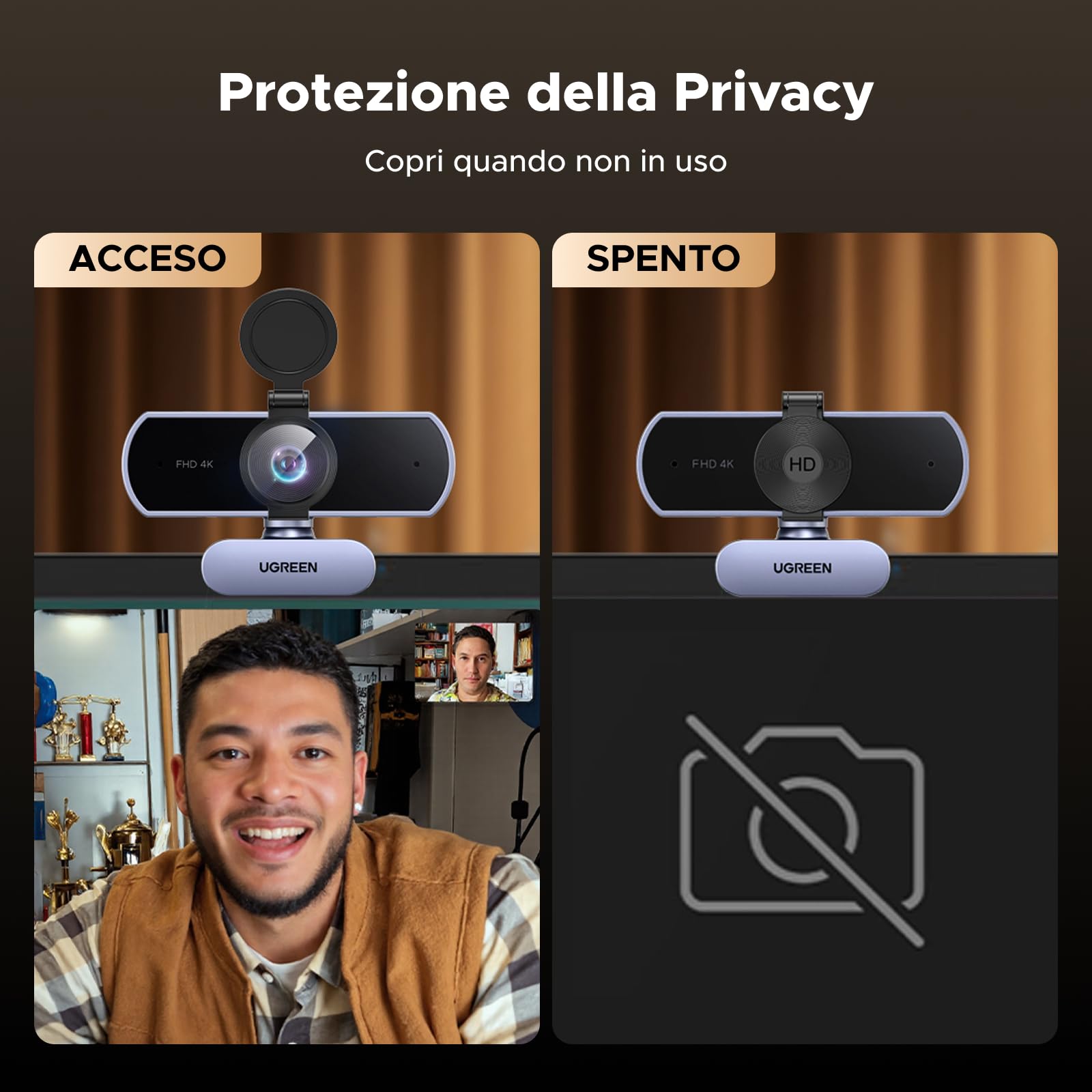 ugreen-finecam-lite-4k-webcam-usb-con-autofocus-microfono-duplo-e-cover-privacy image 7