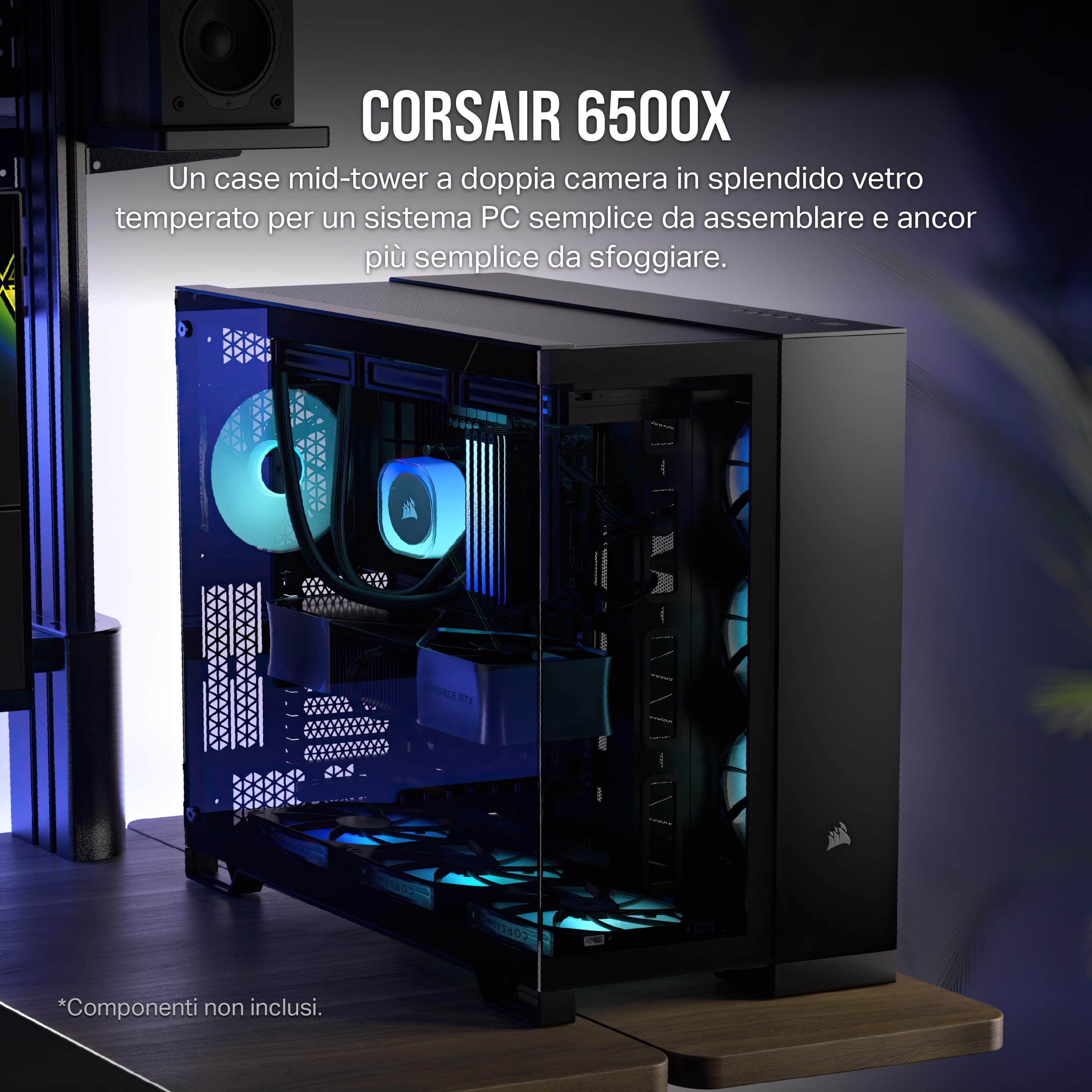 corsair-6500x-mid-tower-atx-doppia-camera-vetro-temperato-nero image 2