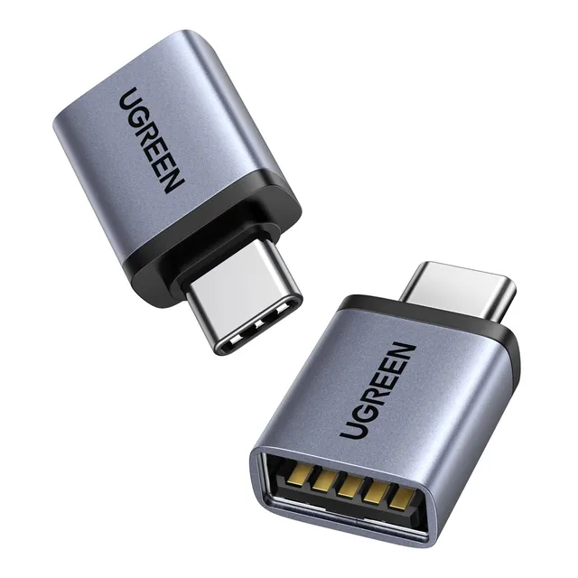 ugreen-adattatore-usb-c-maschio-a-usb-a-femmina-3-0-5gbps-confezione-da-2-grigio image 1
