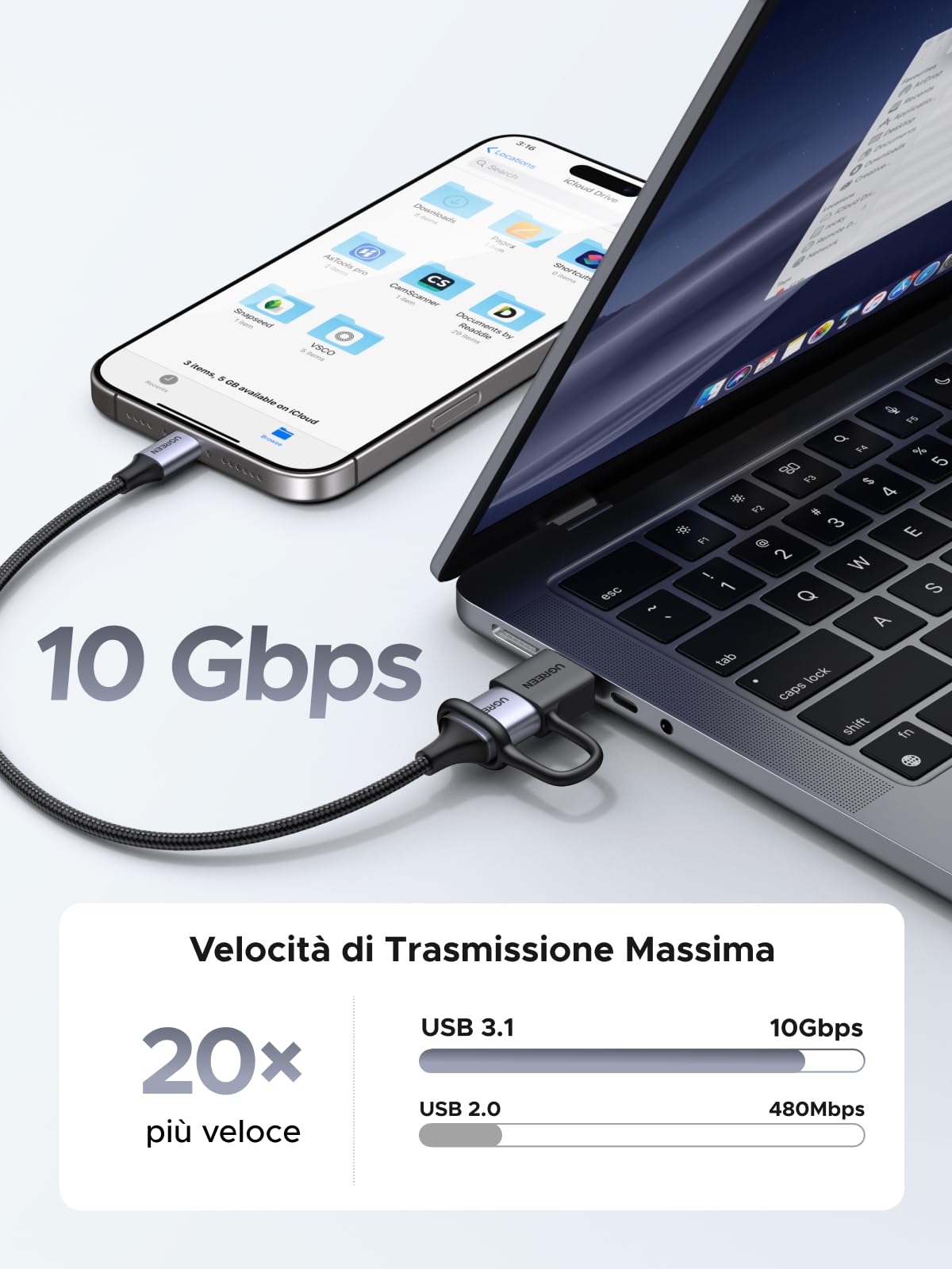 ugreen-adattatore-usb-c-a-usb-a-3-2-10gbps-otg-2-pezzi-anti-perso image 3