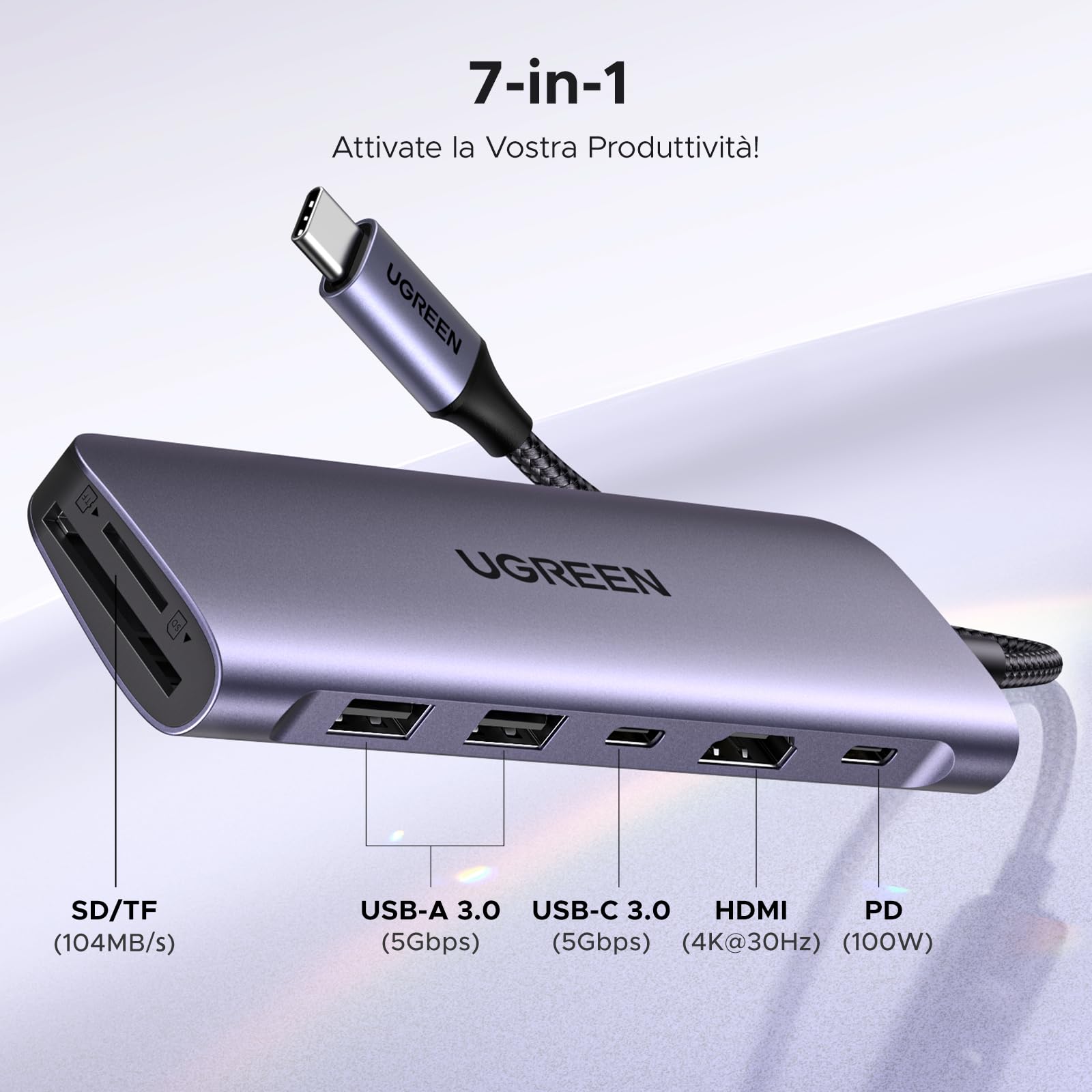 ugreen-revodok-1071-hub-usb-c-7-in-1-hdmi-4k-pd-100w image 2