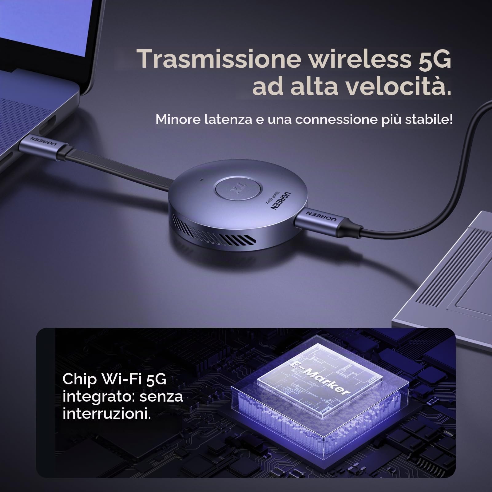 ugreen-trasmettitore-ricevitore-hdmi-wireless-usb-c-a-hdmi-1080p-50m-magnetico image 4