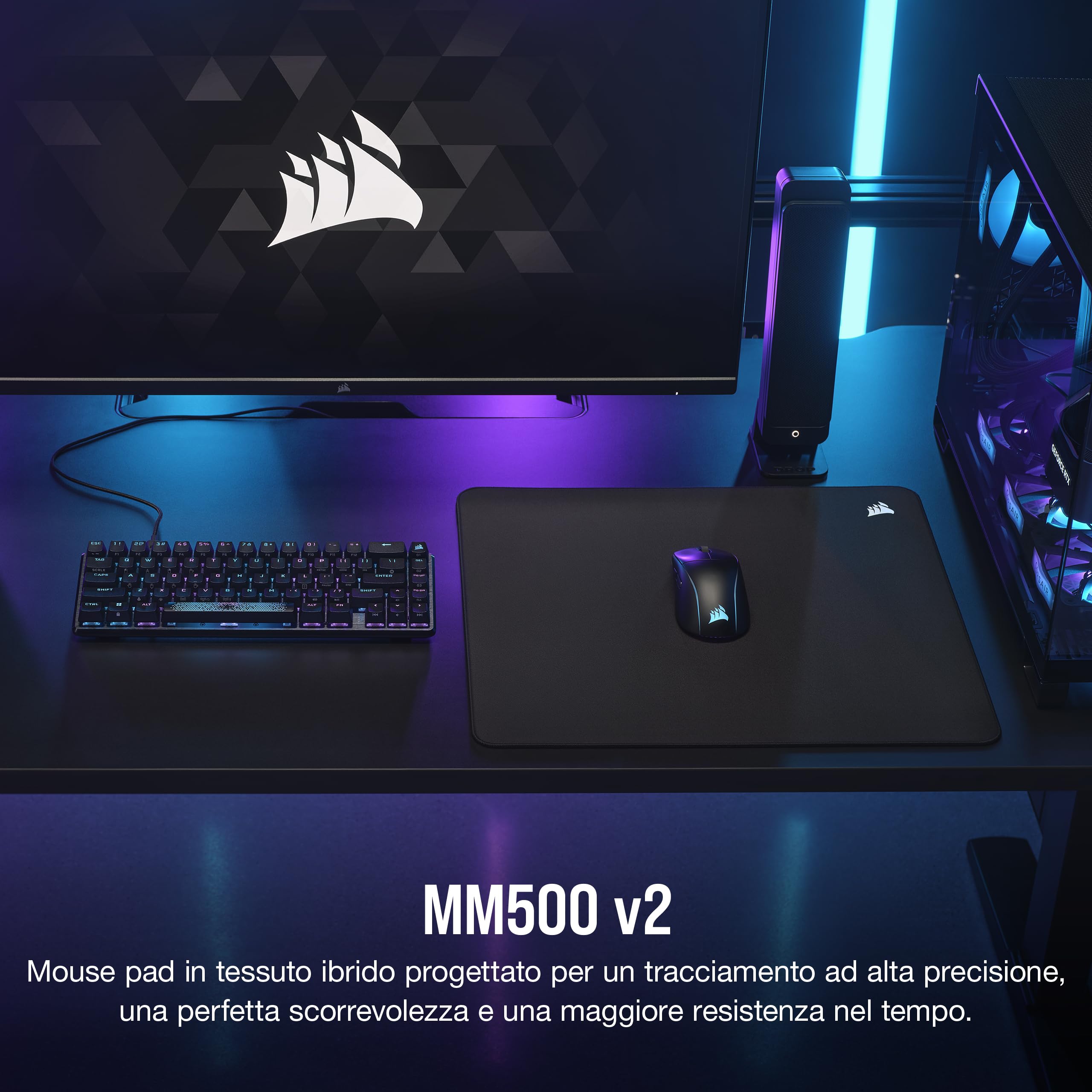 corsair-mm500-v2-tappetino-mouse-gaming-grande-45x40cm-nero image 2