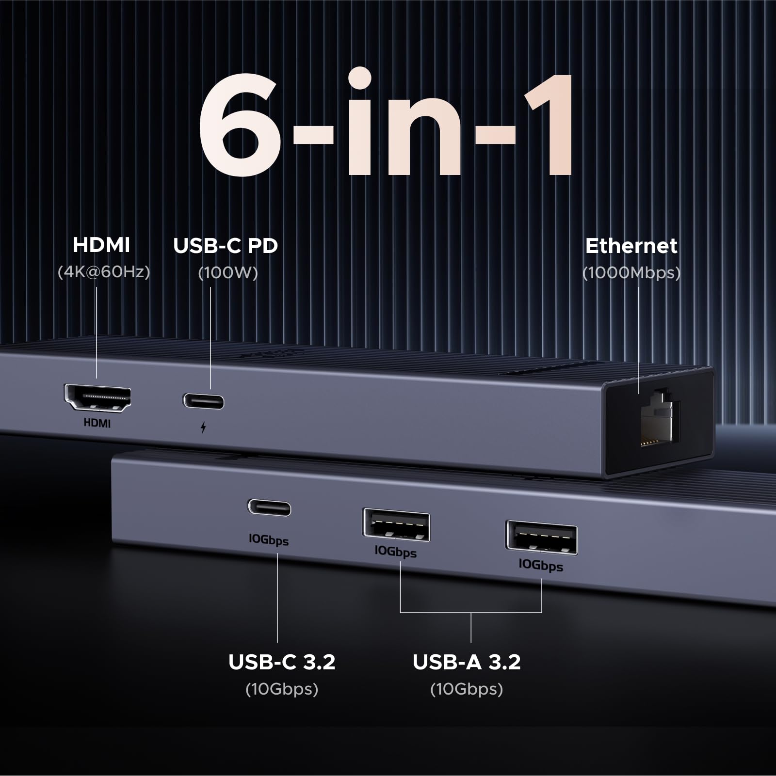 ugreen-revodok-pro-106-hub-usb-c-6-in-1-hdmi-4k-60hz-gigabit image 2