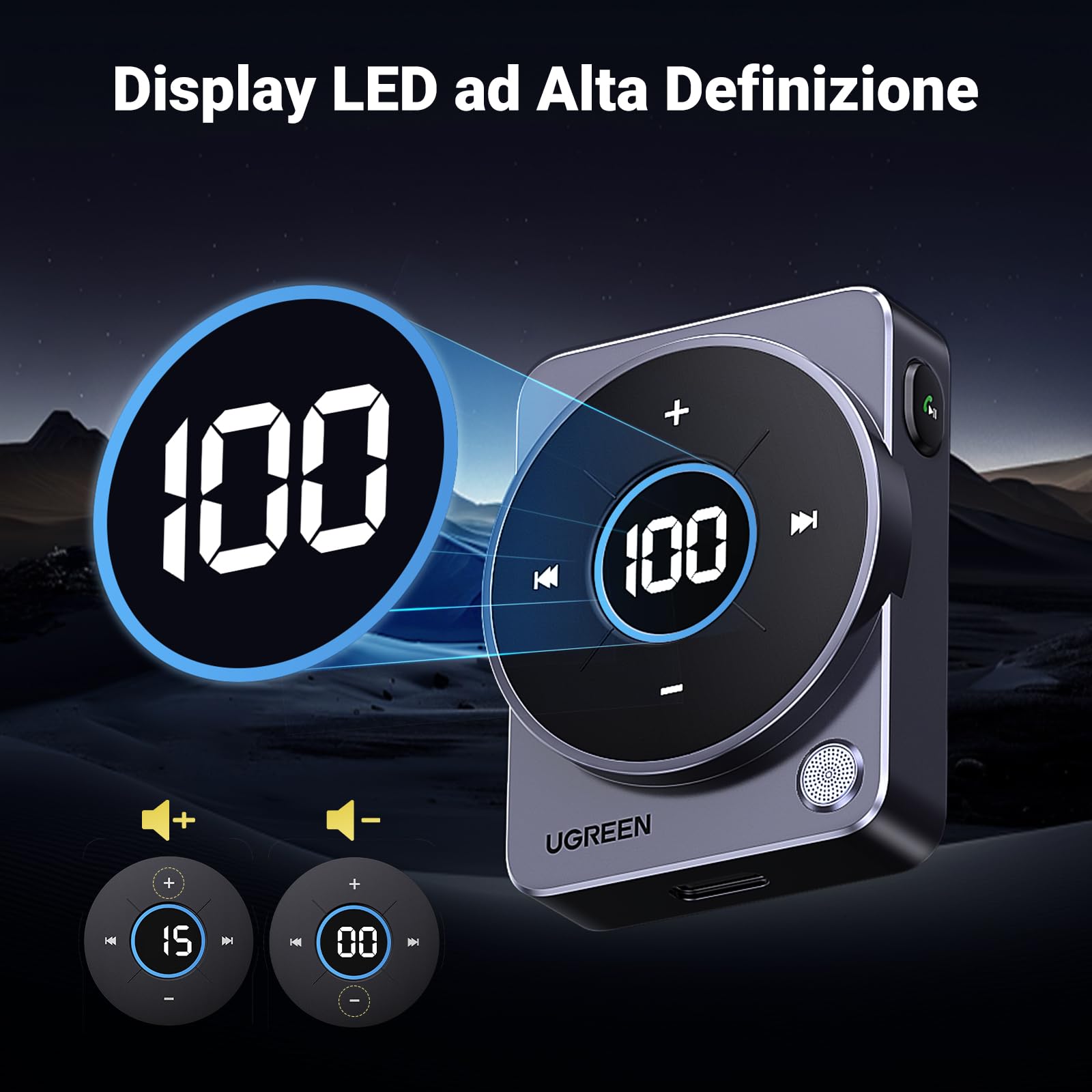ugreen-ricevitore-bluetooth-5-4-jack-3-5mm-aux-per-auto-con-rgb-e-vivavoce-20-or image 4