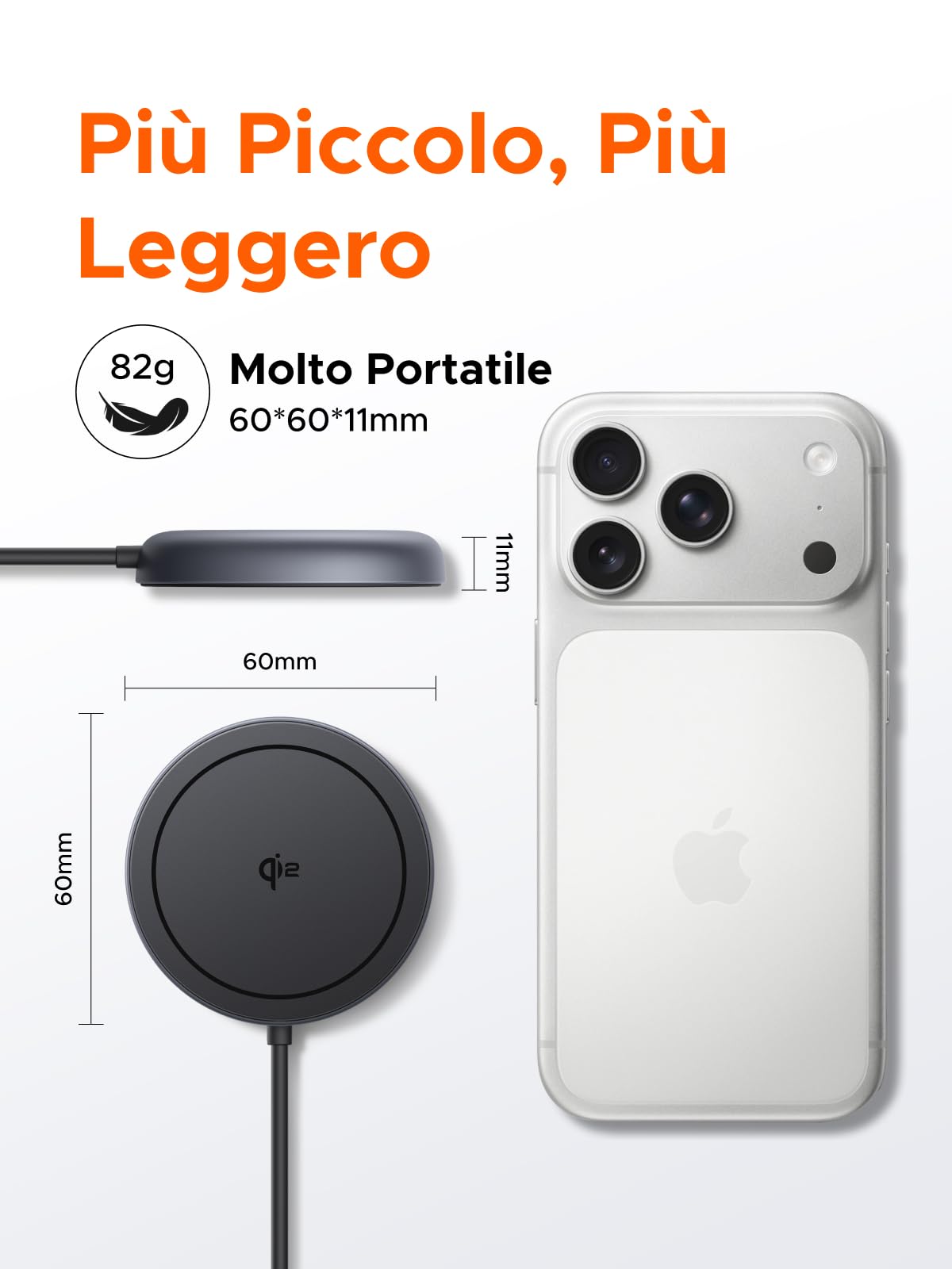 ugreen-zapix-caricatore-wireless-magnetico-qi2-15w-magsafe-con-cavo-1-5-m image 6