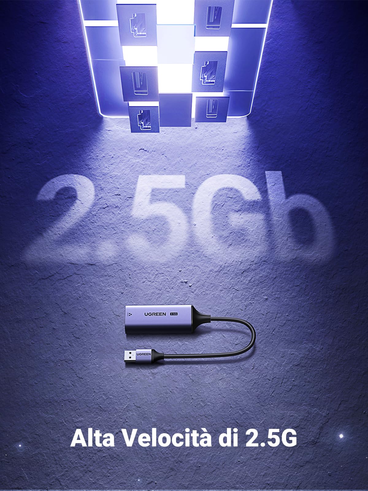 ugreen-adattatore-ethernet-usb-3-0-a-rj45-2-5gbps-alluminio-plug-play image 2
