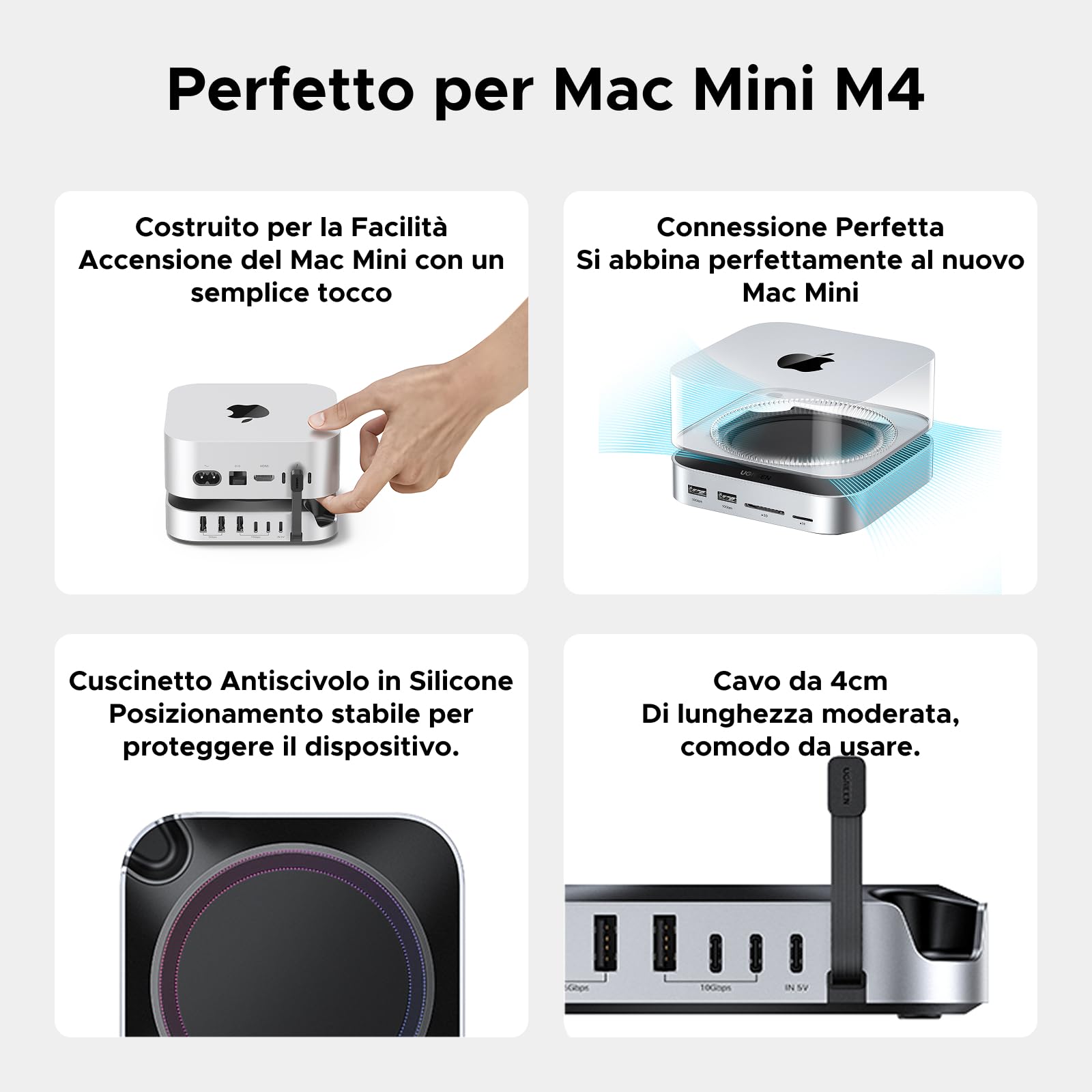 ugreen-docking-station-hub-usb-c-11-in-1-per-mac-mini-m4-con-case-ssd-m-2-nvme image 6
