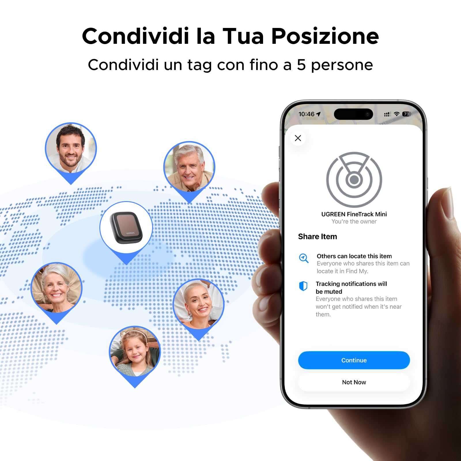 ugreen-finetrack-pro-smart-finder-bluetooth-tracker-con-ricarica-solare-ip68-110 image 7
