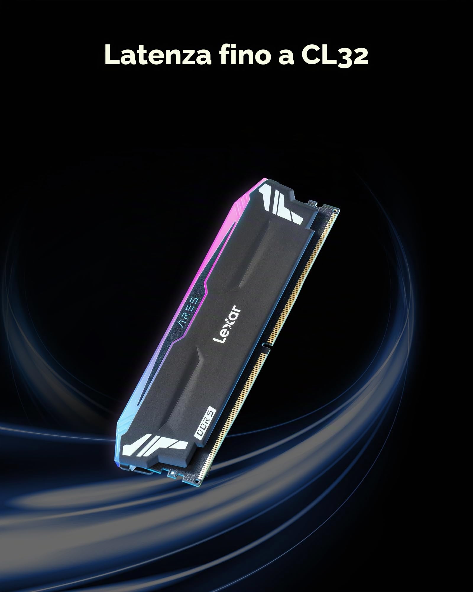 lexar-rgb-ddr5-ram-32gb-kit-2x16gb-6400mhz-cl32-udimm-xmp-3-0-expo image 2