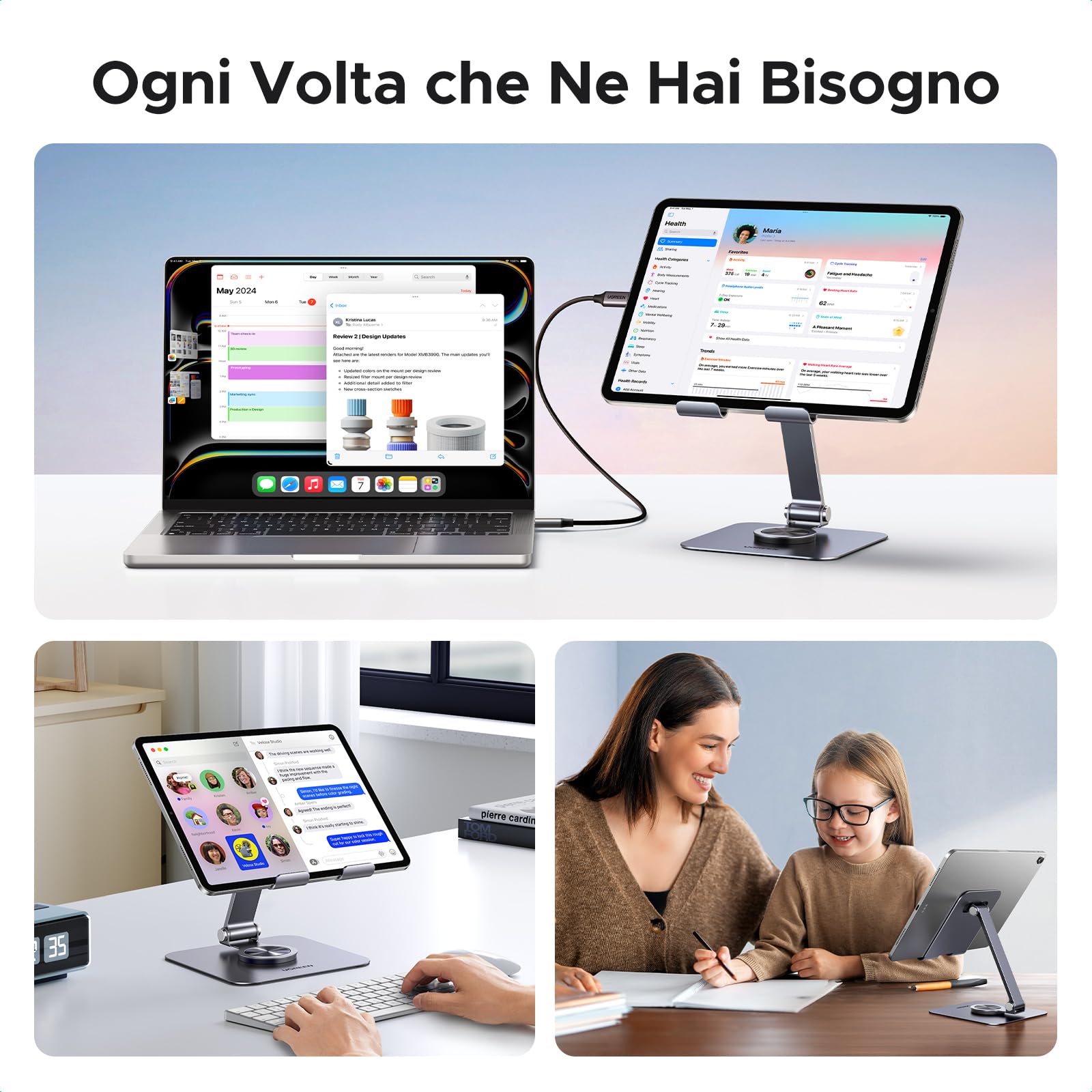 ugreen-supporto-tablet-da-tavolo-in-alluminio-rotante-360 image 8