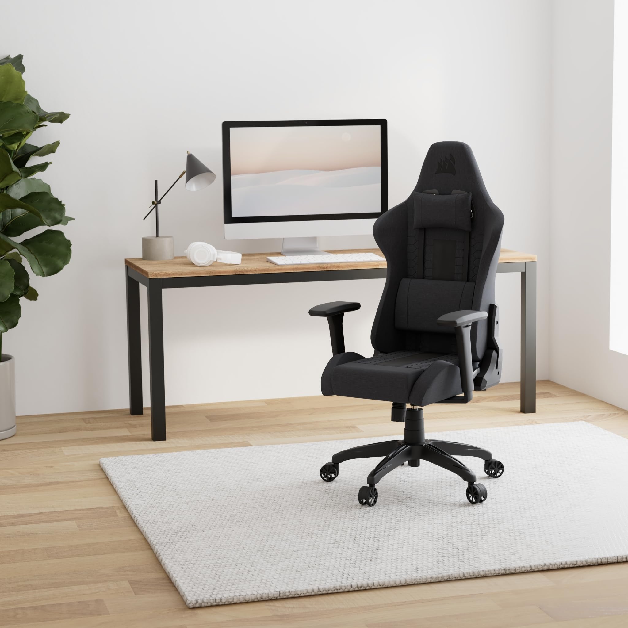 corsair-tc100-relaxed-sedia-gaming-tessuto-grigio-e-nero image 2