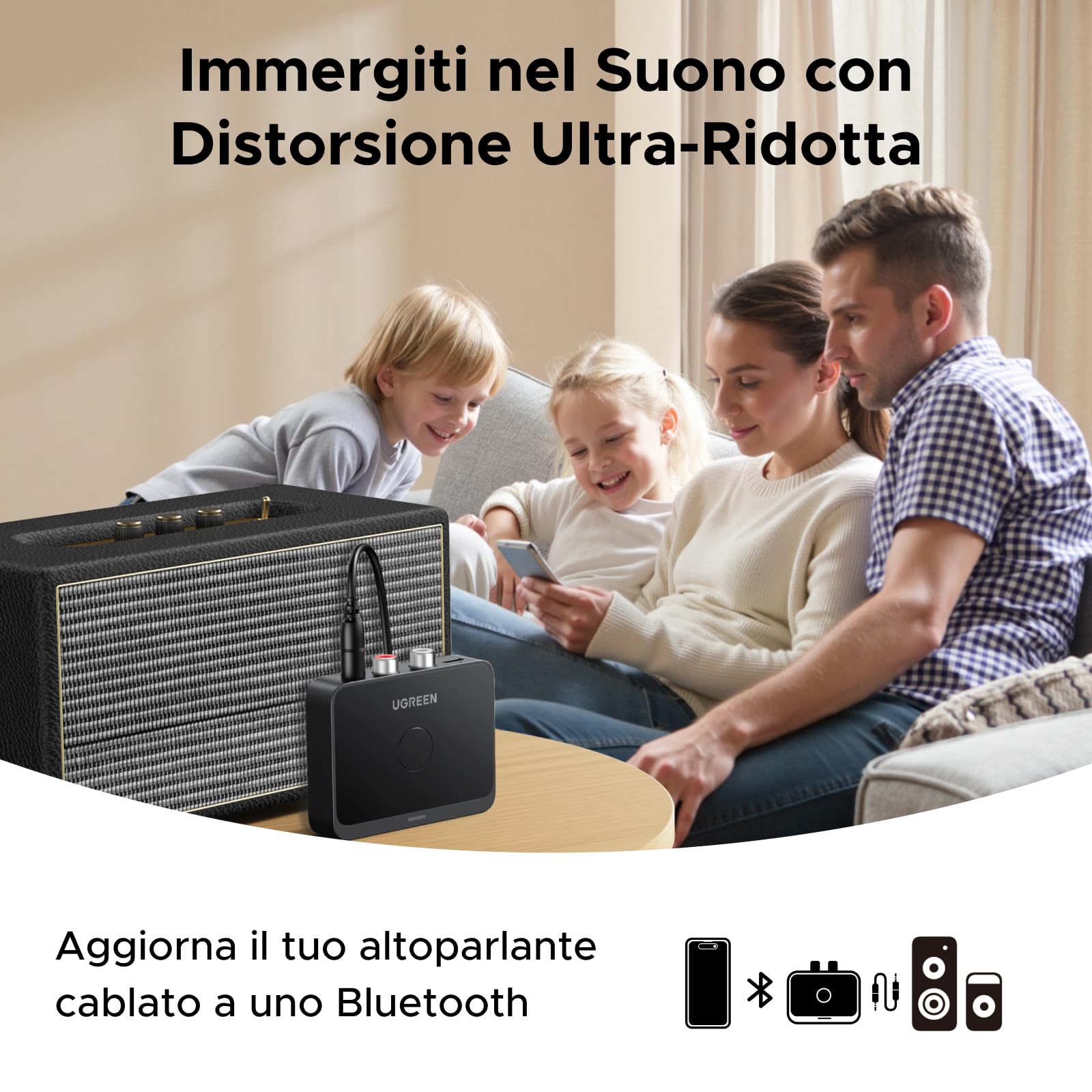 ugreen-ricevitore-bluetooth-6-0-ldac-hi-res-adattatore-audio-aux-rca-hifi image 6