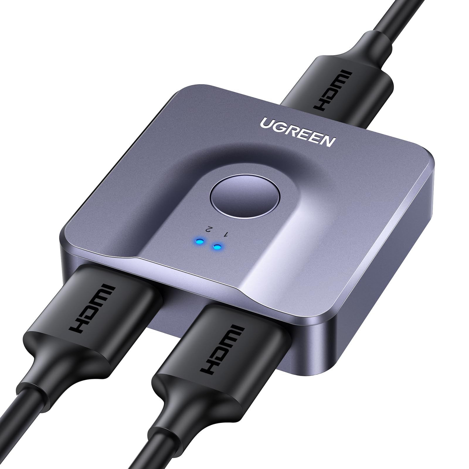 ugreen-switch-hdmi-2-0-4k-60hz-bidirezionale-2-in-1-out-1-in-2-out-grigio image 1