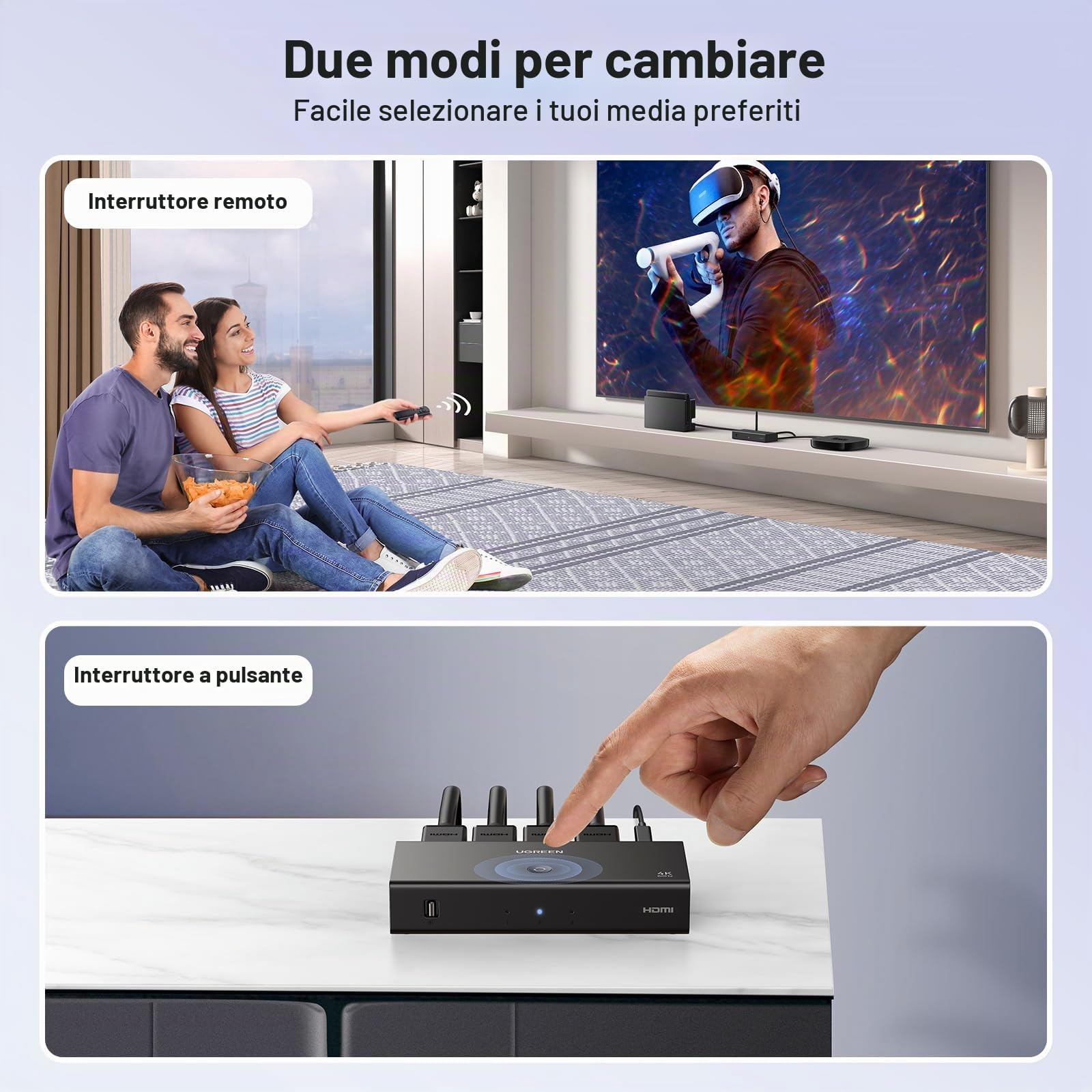 ugreen-switch-hdmi-4k-60hz-3-ingressi-1-uscita-con-telecomando-ir image 6