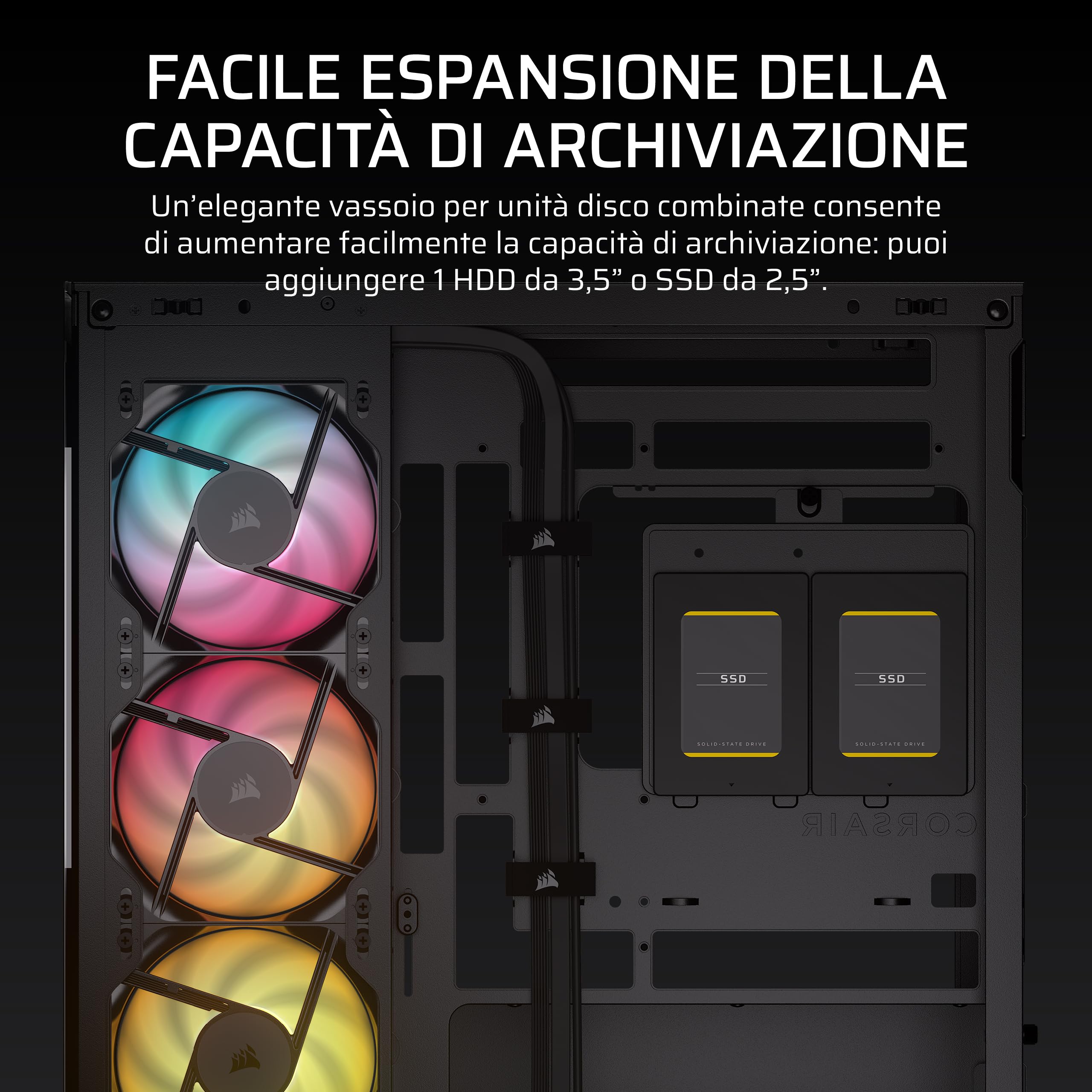 corsair-2800x-rs-argb-case-pc-micro-atx-panoramico-con-vetro-temperato-3x-rs120- image 5