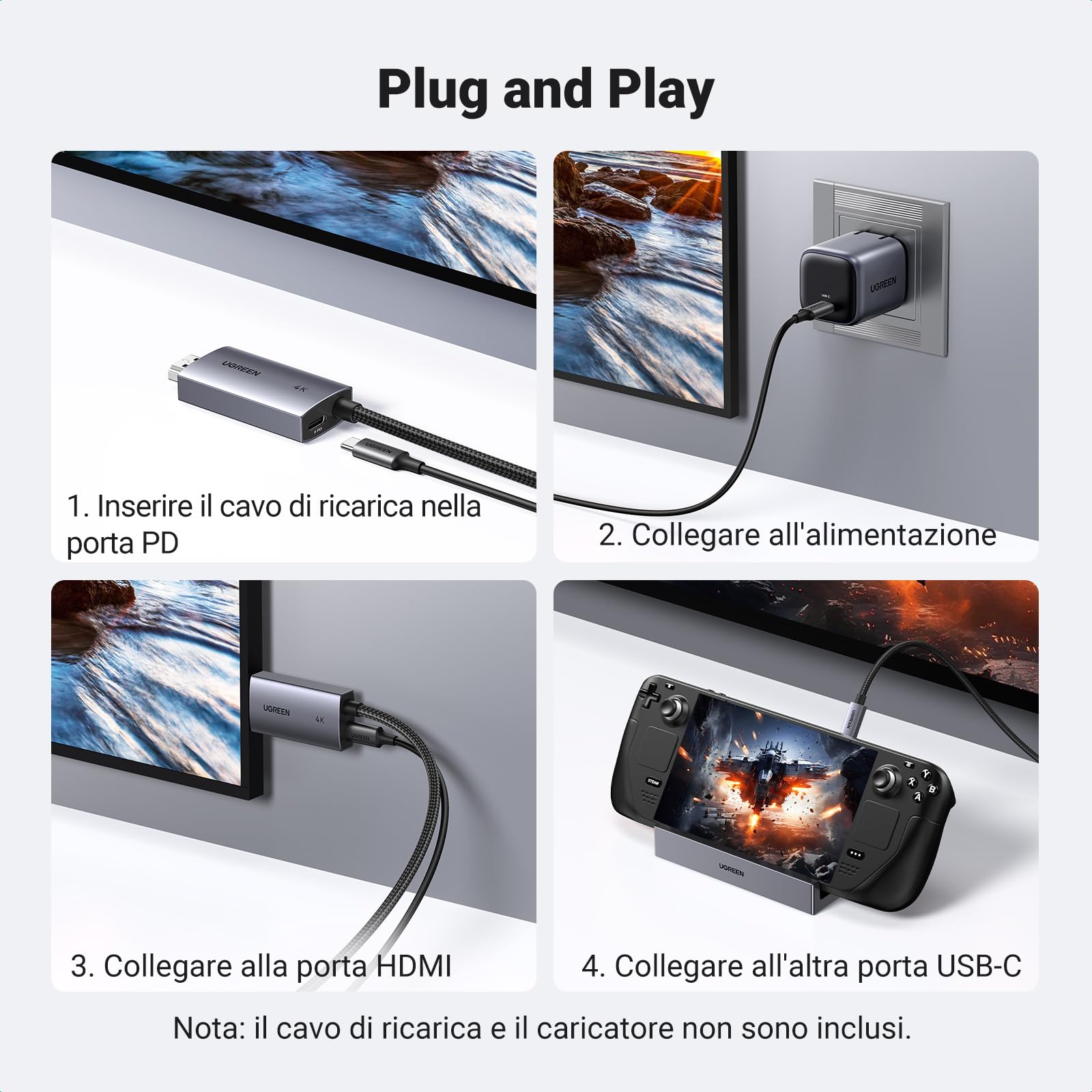 ugreen-cavo-usb-c-a-hdmi-4k-60hz-2m-con-pd-100w-thunderbolt-3-4-5-1440p144hz-e-1 image 6