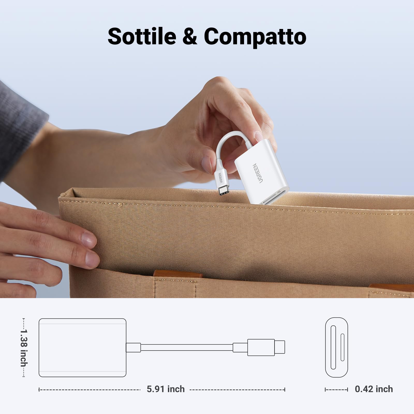 ugreen-lettore-schede-usb-c-sd-tf-170mb-s-doppio-slot-bianco image 8