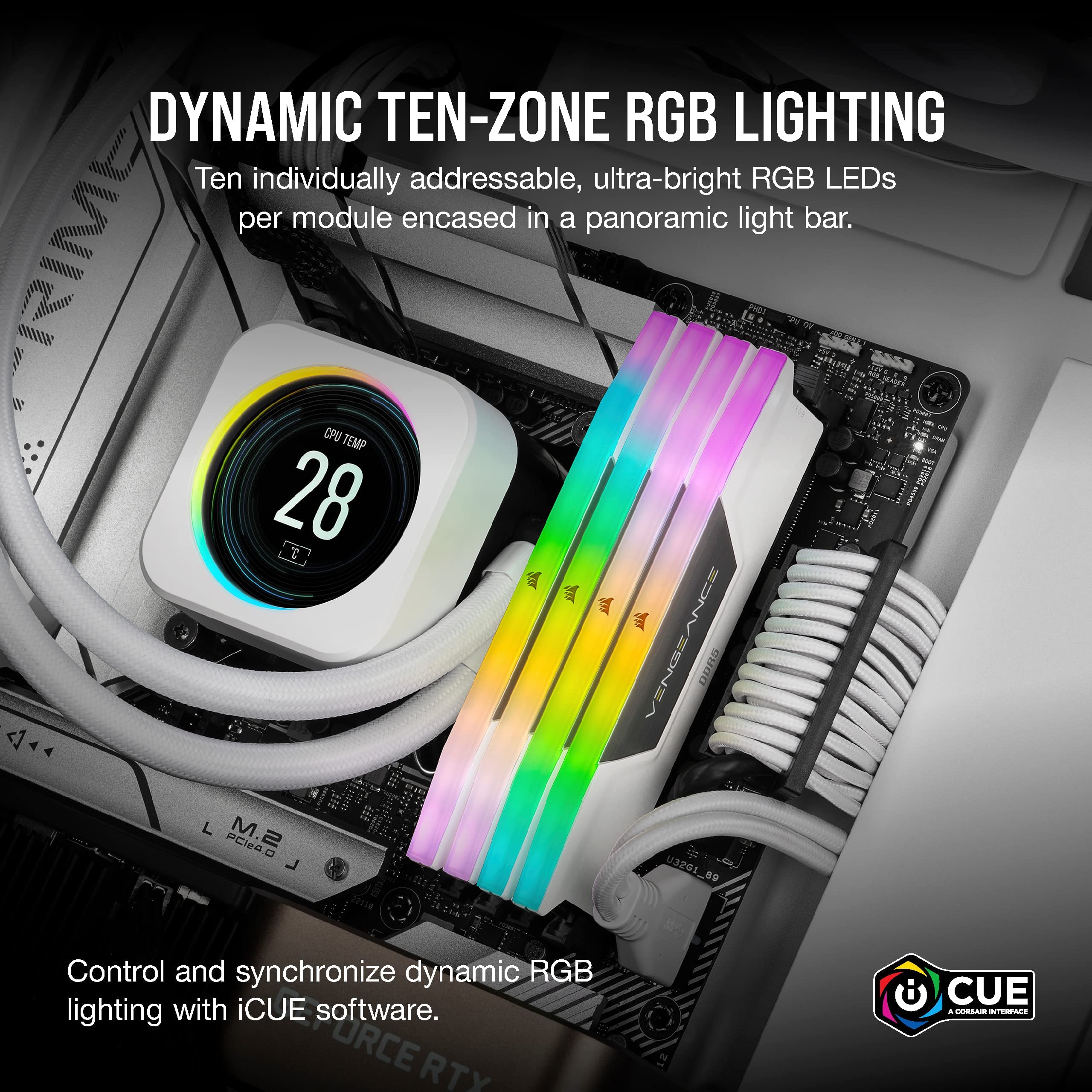 corsair-vengeance-rgb-ddr5-32gb-2x16gb-6000mhz-cl40-intel-xmp-3-0-bianco-cmh32gx image 5