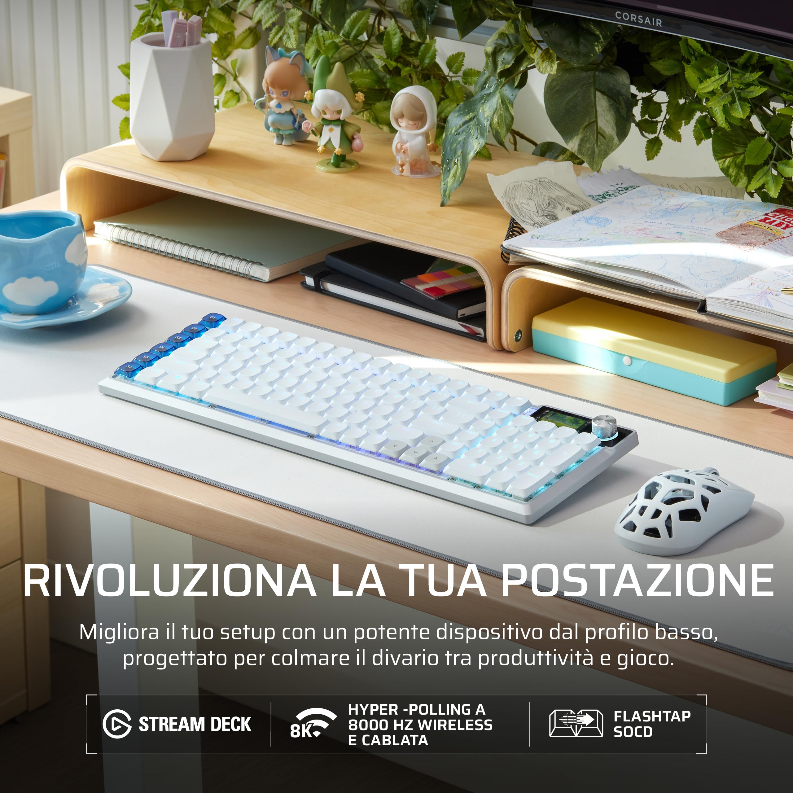 corsair-vanguard-air-99-wireless-tastiera-da-gioco-a-basso-profilo-bianco-ottico image 2
