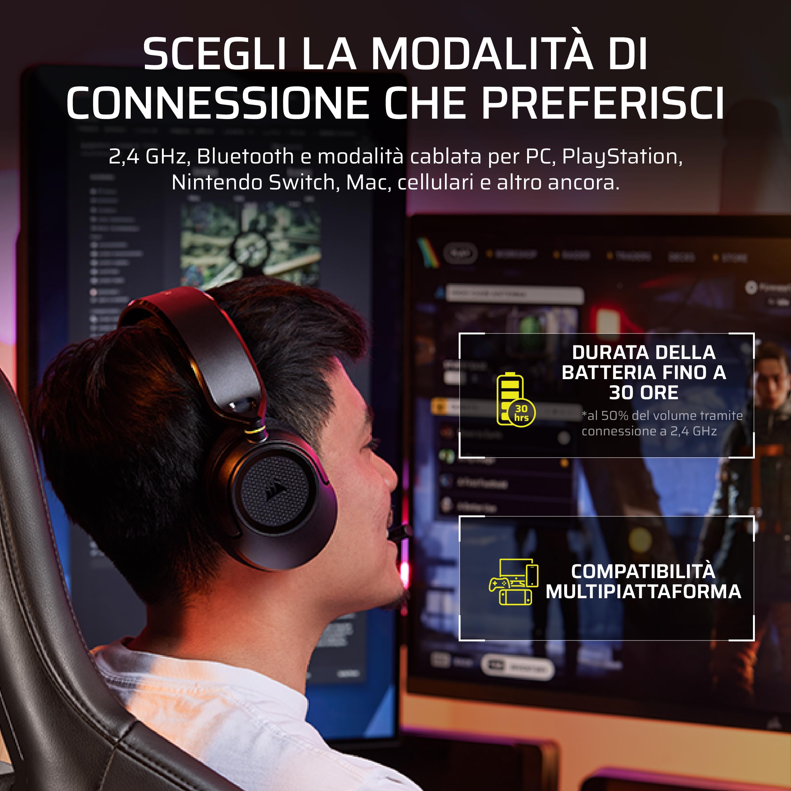 corsair-hs35-v3-cuffie-gaming-wireless-nere-2-4ghz-bluetooth-dolby-atmos image 4