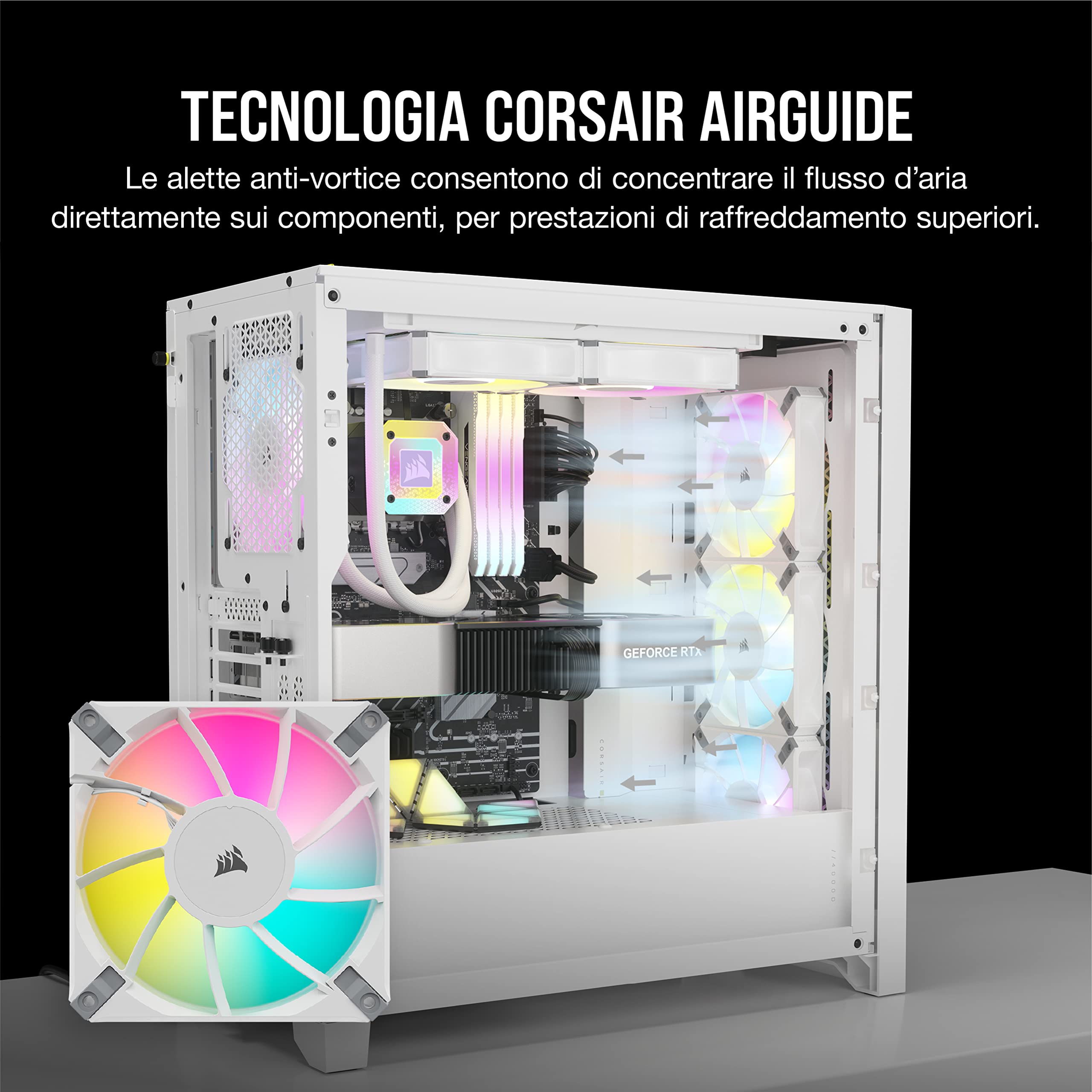 corsair-icue-af120-rgb-elite-kit-3-ventole-pwm-120-mm-bianco-con-controller image 5