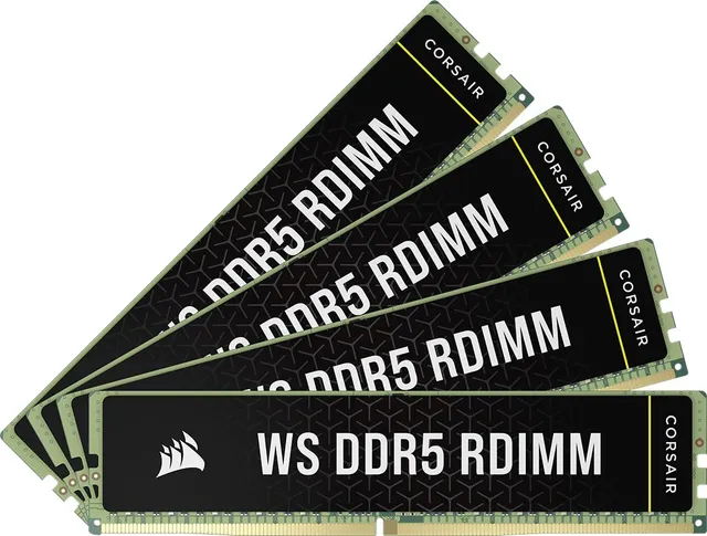 corsair-ws-ddr5-ecc-rdimm-64gb-4x16gb-6400mhz-cl32-memoria-workstation-nero image 1