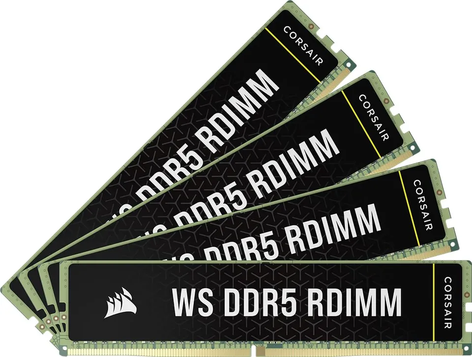 corsair-ws-ddr5-ecc-rdimm-64gb-4x16gb-6400mhz-cl32-memoria-workstation-nero image 1