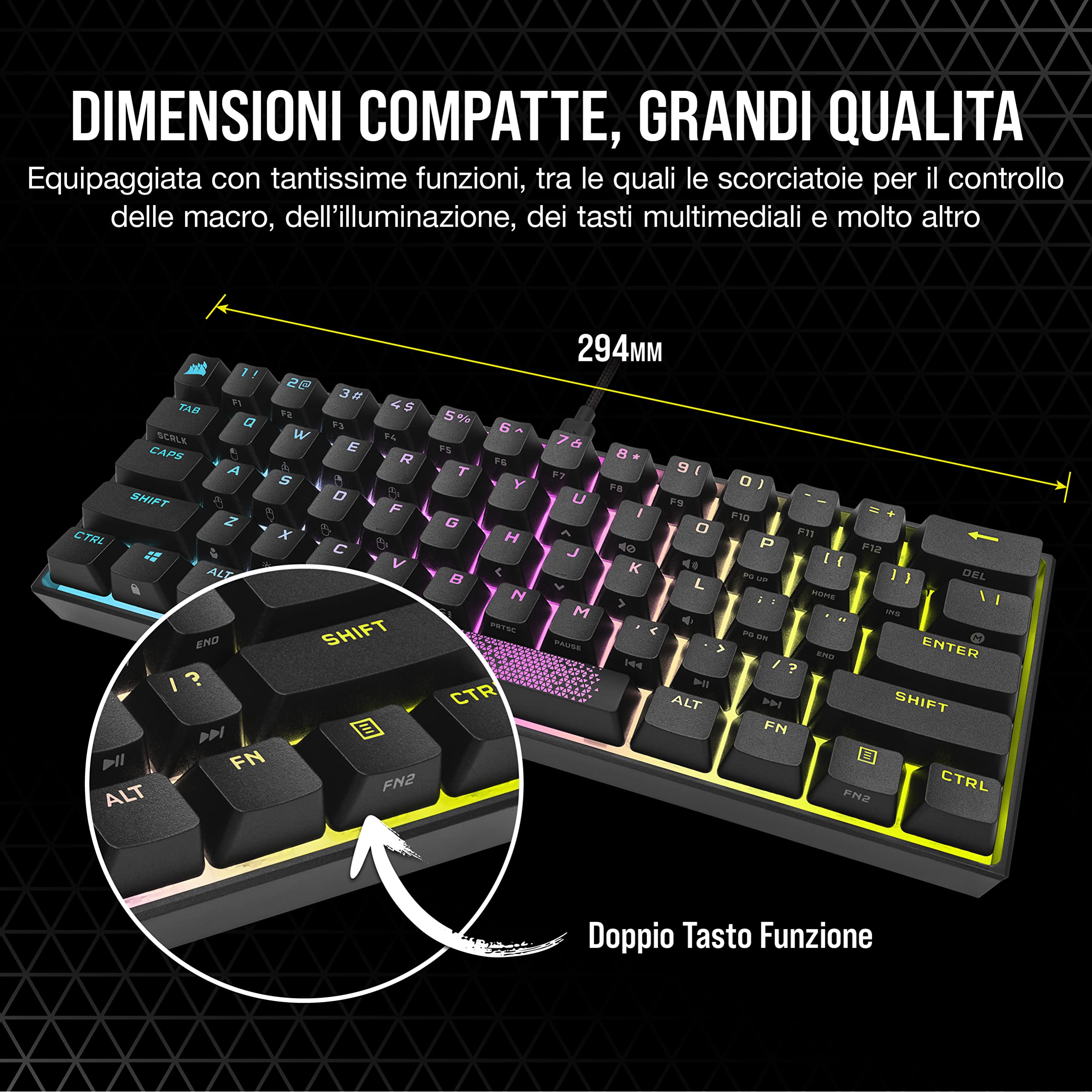 corsair-k65-rgb-mini-60-tastiera-meccanica-gaming-cherry-mx-red-qwerty-it-nero image 3