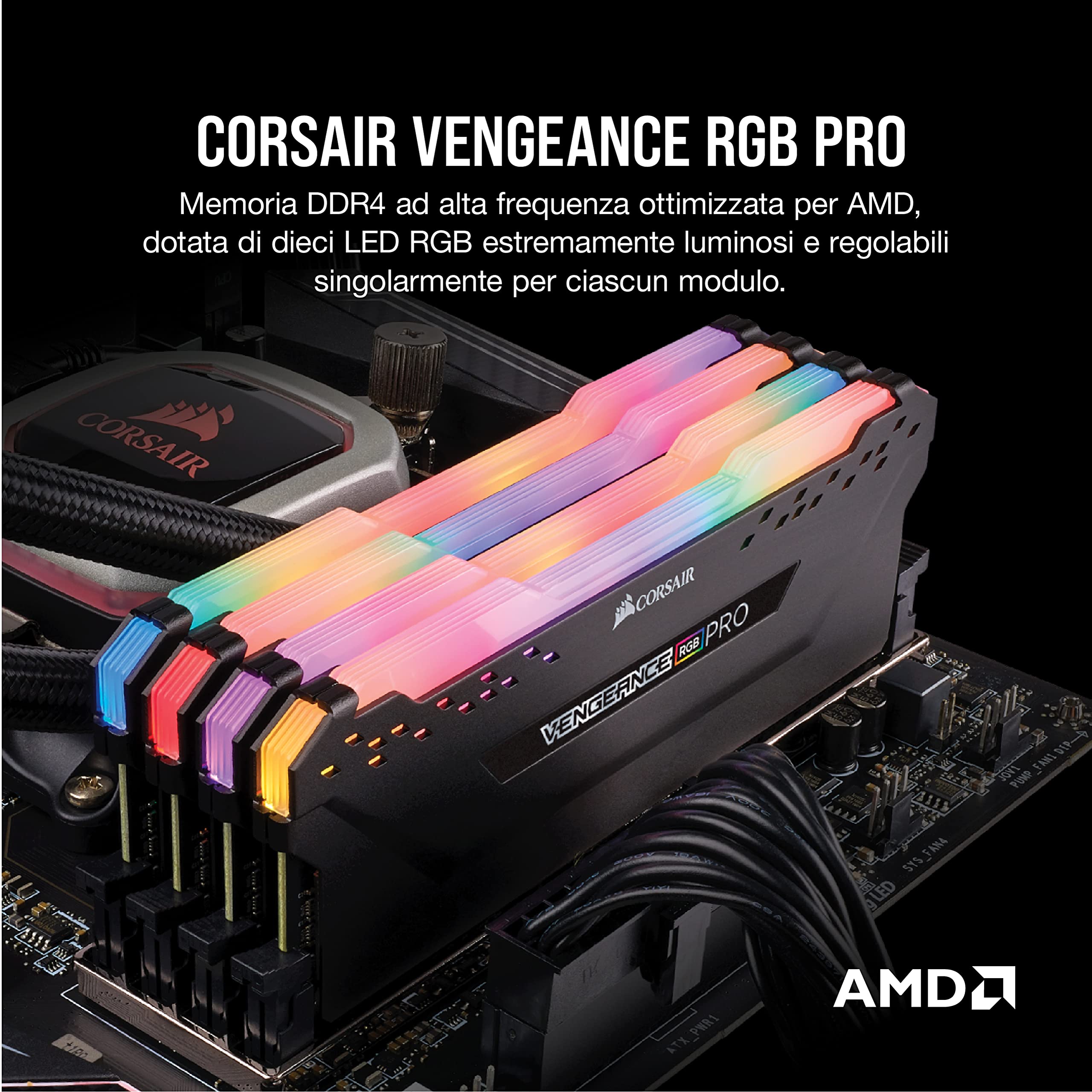 corsair-vengeance-rgb-pro-32gb-2x16gb-ddr4-3600mhz-cl18-amd-optimized-nero image 2
