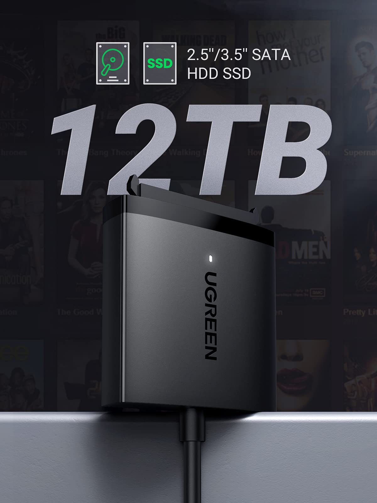ugreen-adattatore-sata-usb-3-0-per-ssd-hdd-2-5-3-5-fino-a-12tb image 3