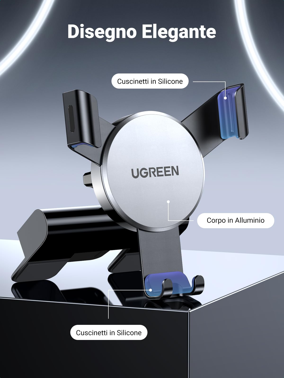 ugreen-supporto-telefono-auto-a-gravit-in-alluminio-per-slot-cd image 5