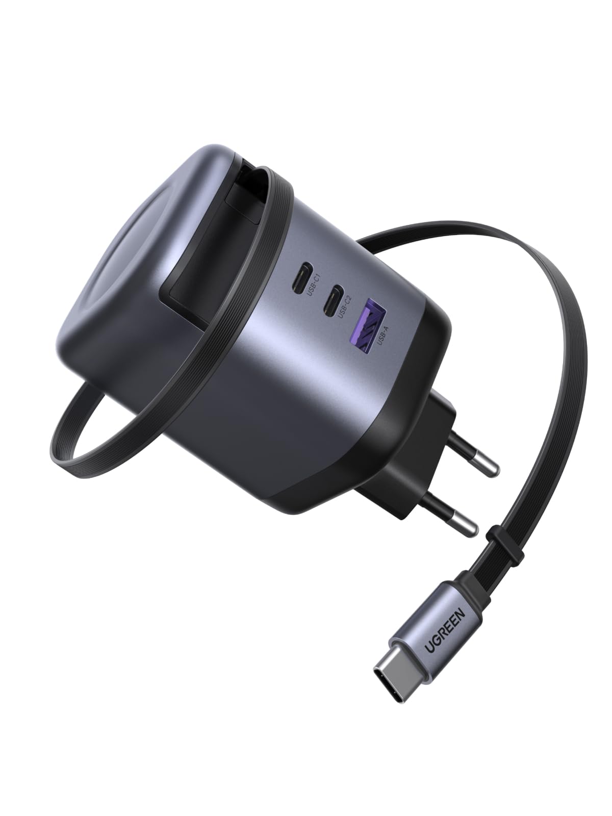 ugreen-nexode-100w-caricatore-usb-c-gan-retrattile-4-in-1 image 1