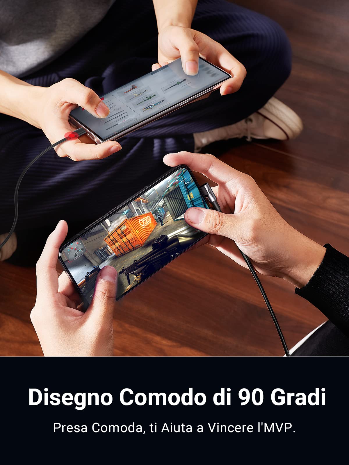 ugreen-cavo-usb-a-a-usb-c-90-gradi-3a-qc-3-0-480mbps-0-5m image 3