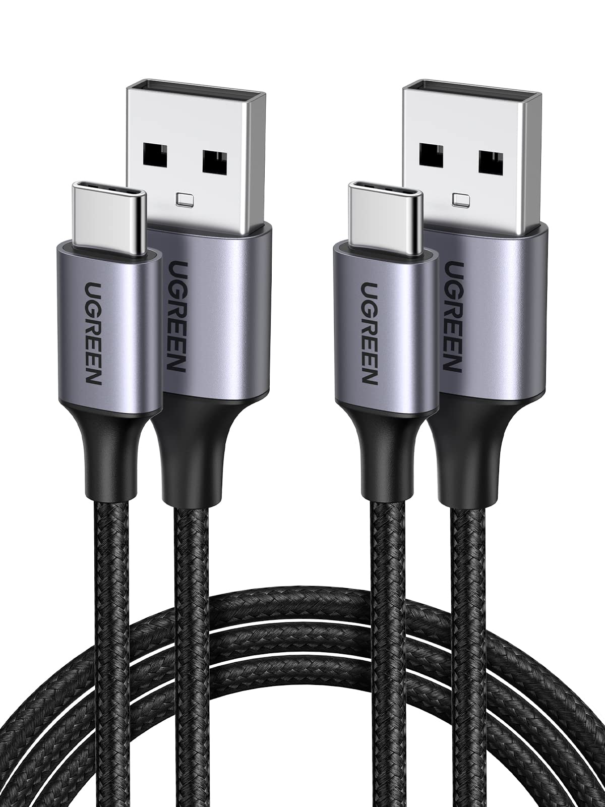 ugreen-cavo-usb-a-a-usb-c-3a-qc3-0-480mbps-nylon-0-5m-confezione-da-2-pezzi-nero image 1
