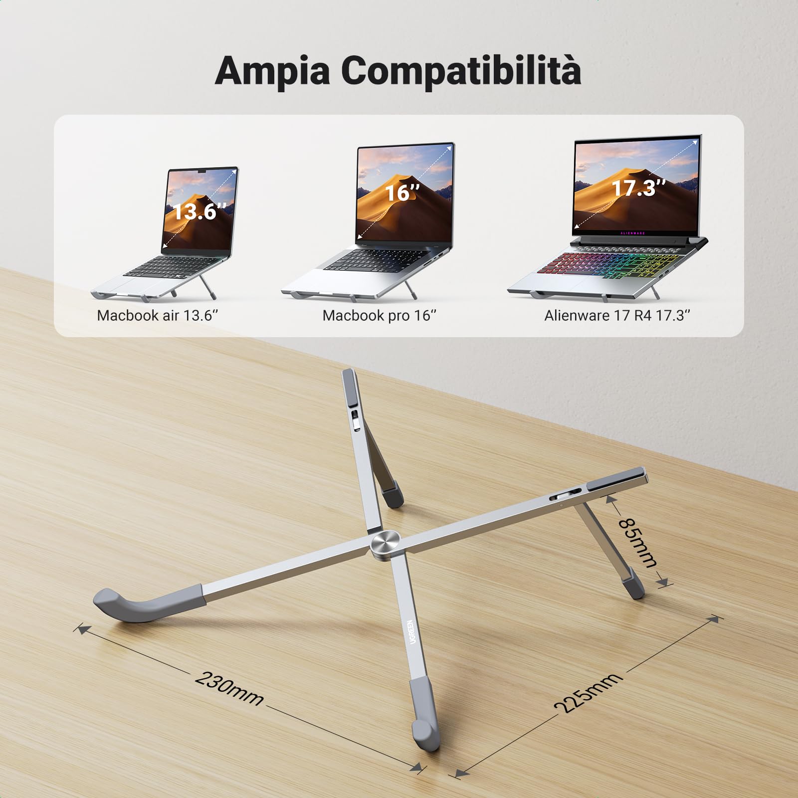 ugreen-supporto-per-laptop-pieghevole-in-alluminio-regolabile-con-ventilazione-1 image 2