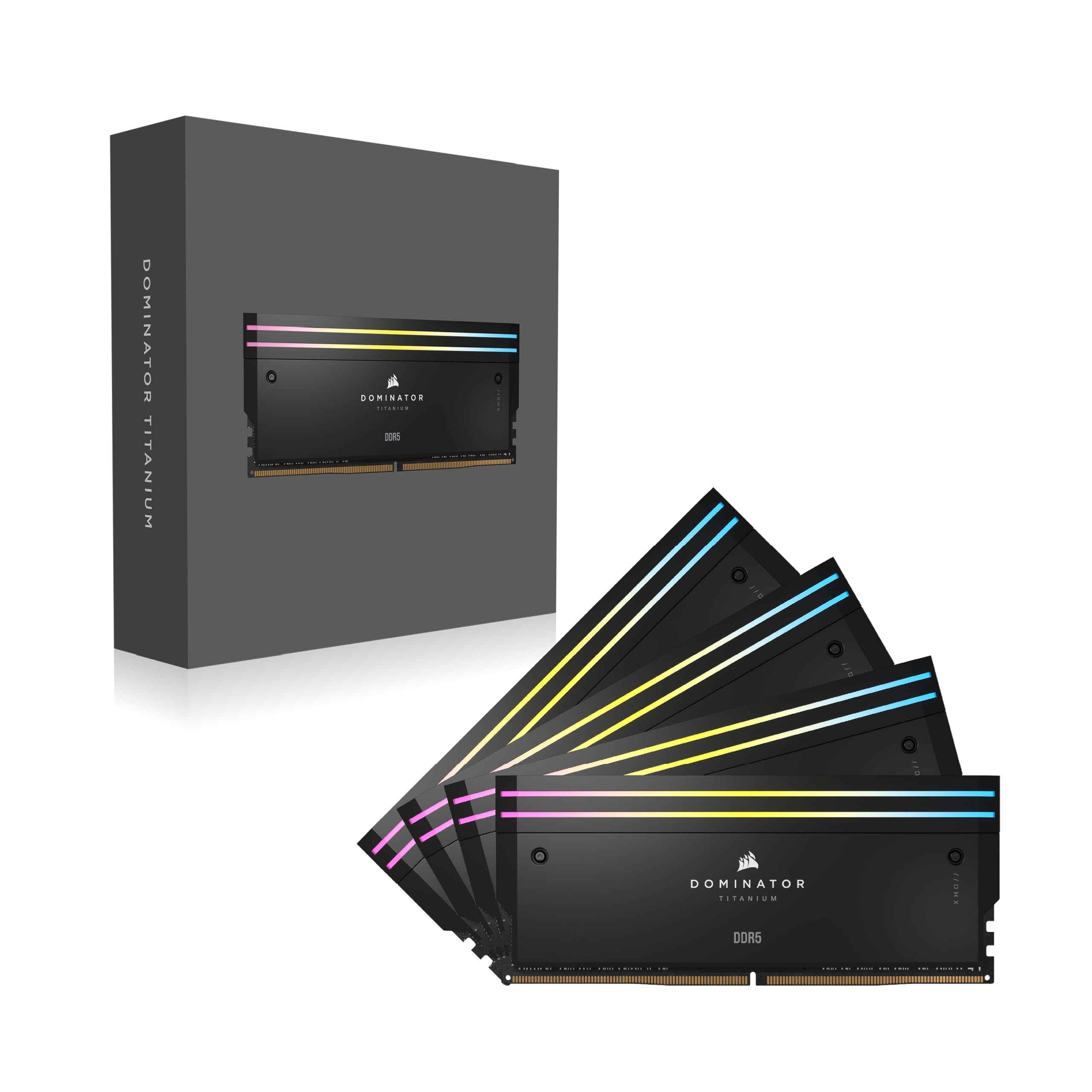 corsair-dominator-titanium-rgb-ddr5-96gb-4x24gb-6400mhz-cl32-intel-xmp-nero image 6