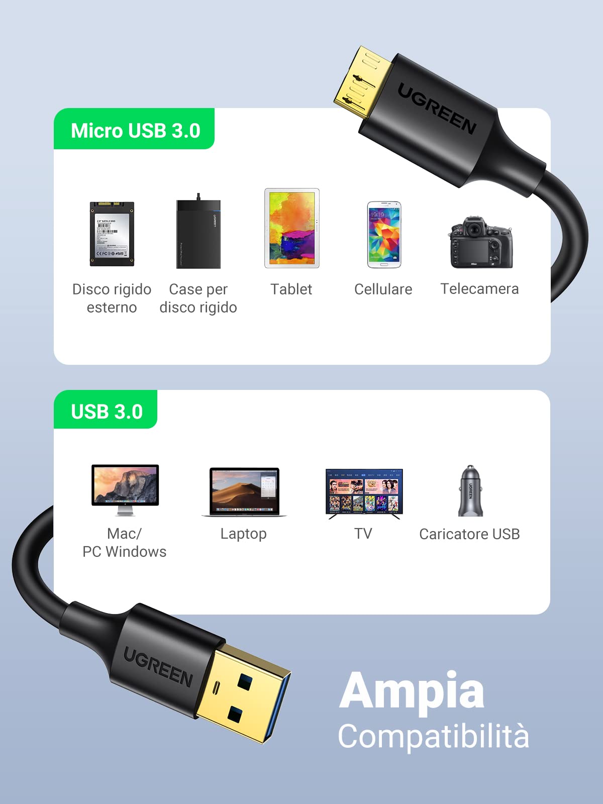 ugreen-cavo-micro-b-a-usb-3-0-a-5gbps-0-5m-per-hard-disk-esterno image 6