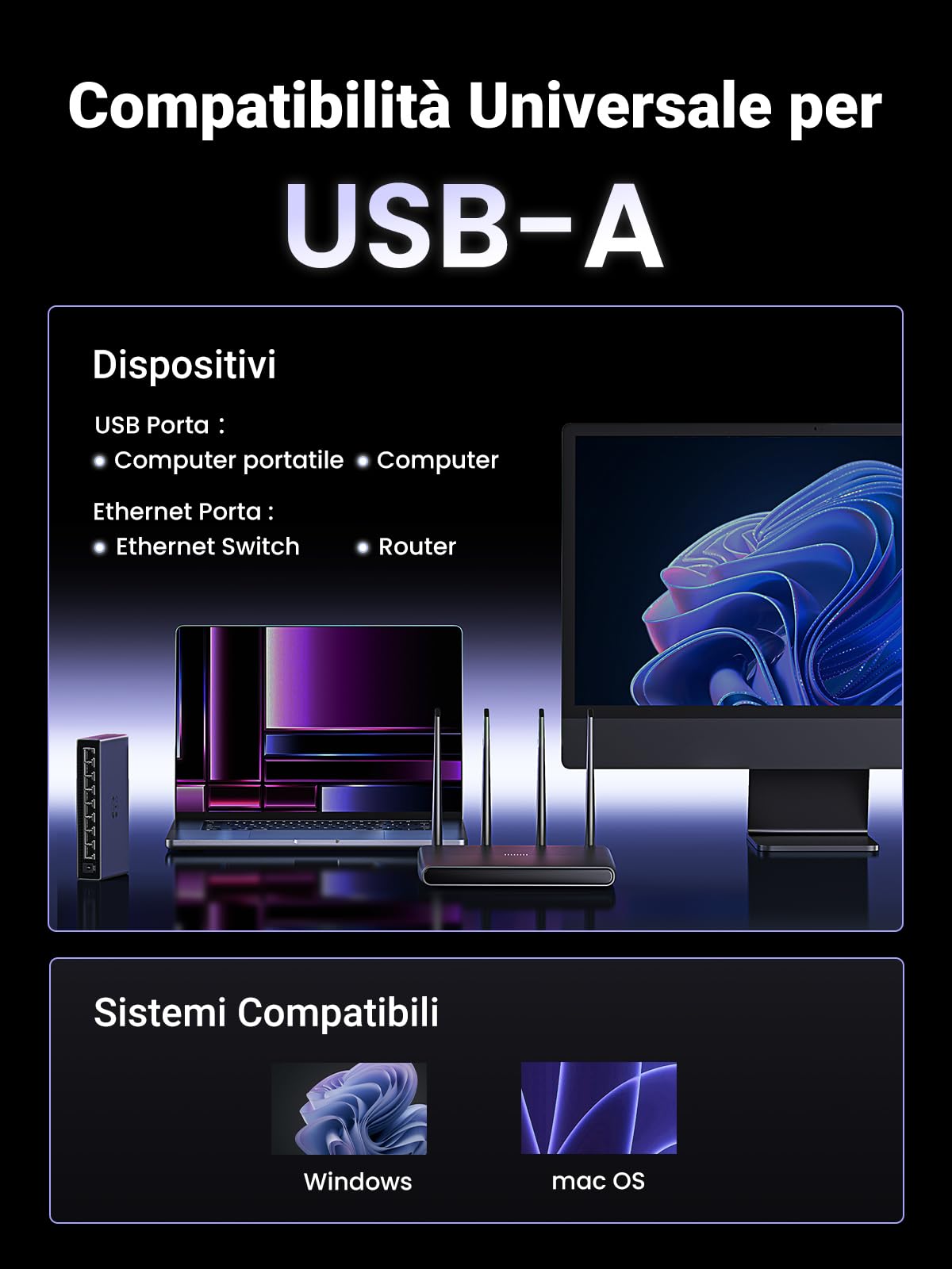 ugreen-adattatore-ethernet-usb-3-0-a-rj45-2-5gbps-alluminio-plug-play image 6