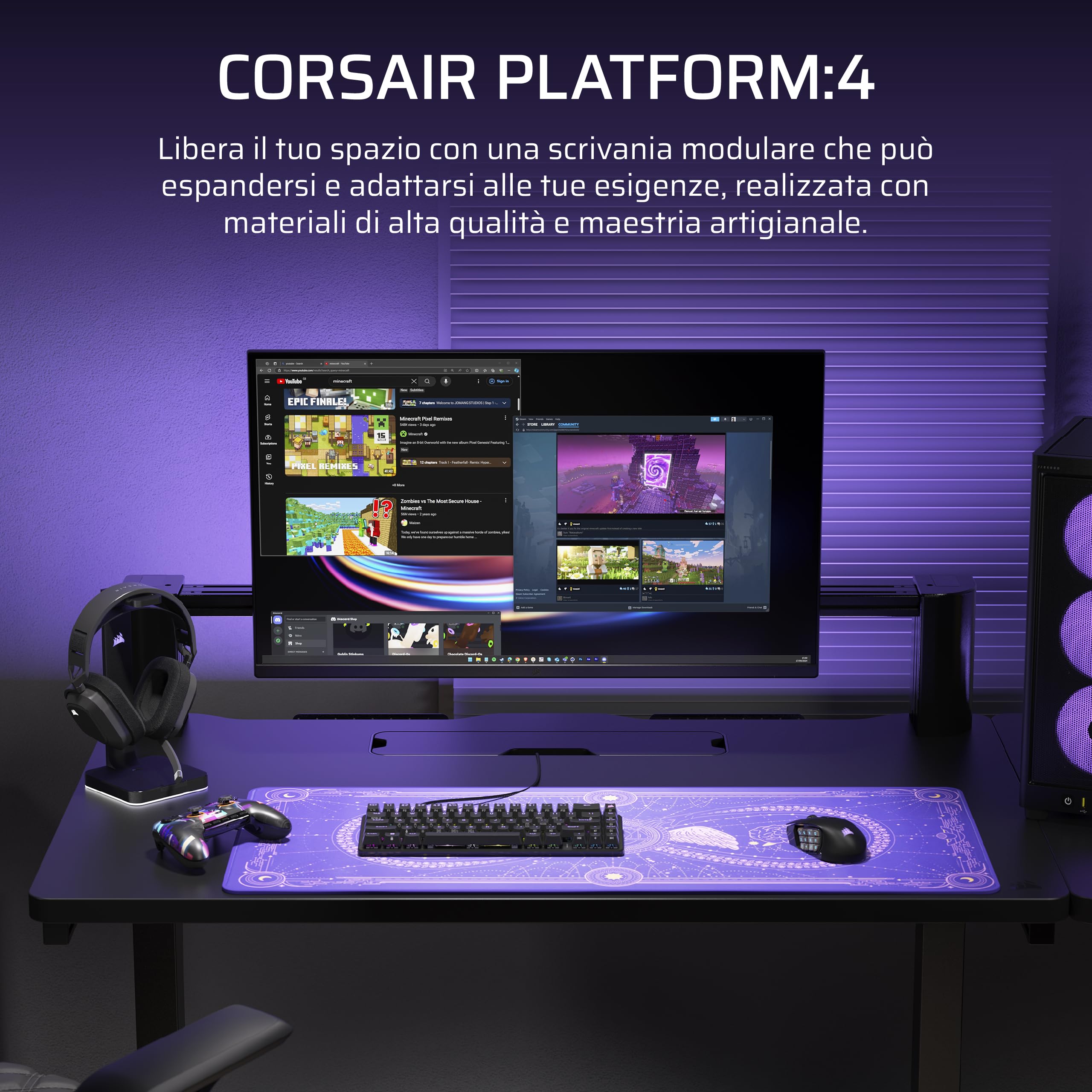 corsair-platform-4-scrivania-gaming-120x76cm-altezza-fissa-nero image 3